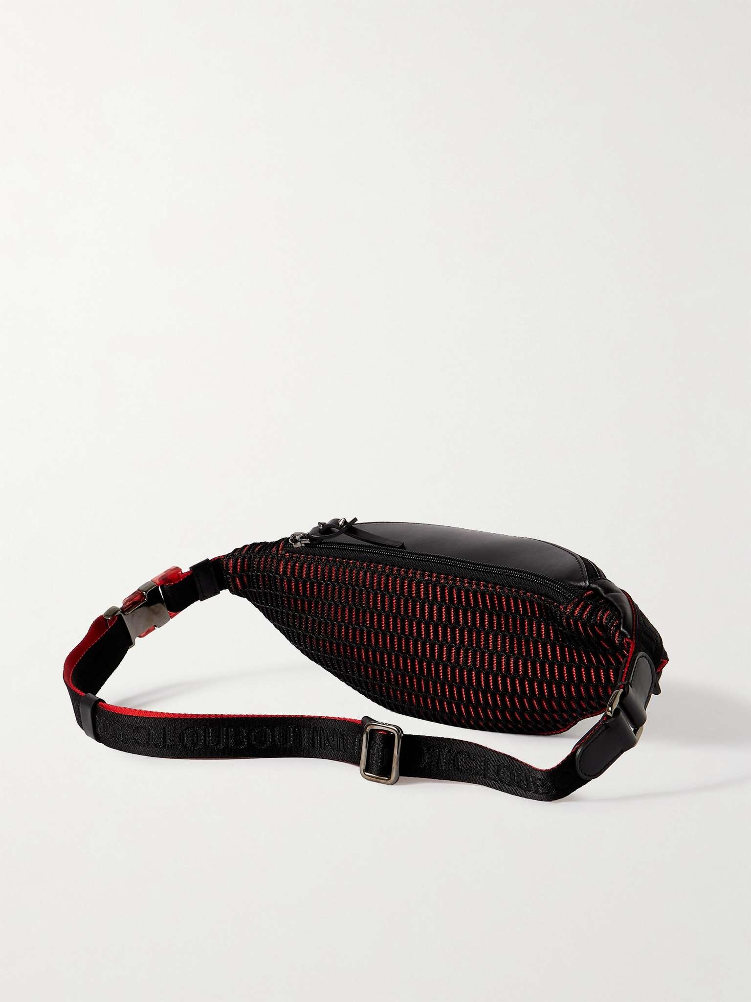 Spiked Mesh-Trimmed Leather Belt Bag - 4