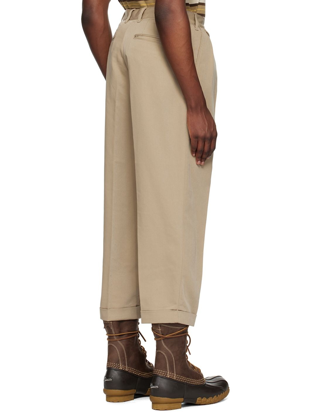 Beige 2 Pleats Trousers - 3