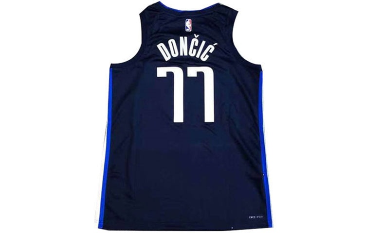 Nike NBA Basketball Jersey SW Fan Edition 20-21 Season Dallas Mavericks Doncic No. 77 Navy Blue Dark - 4