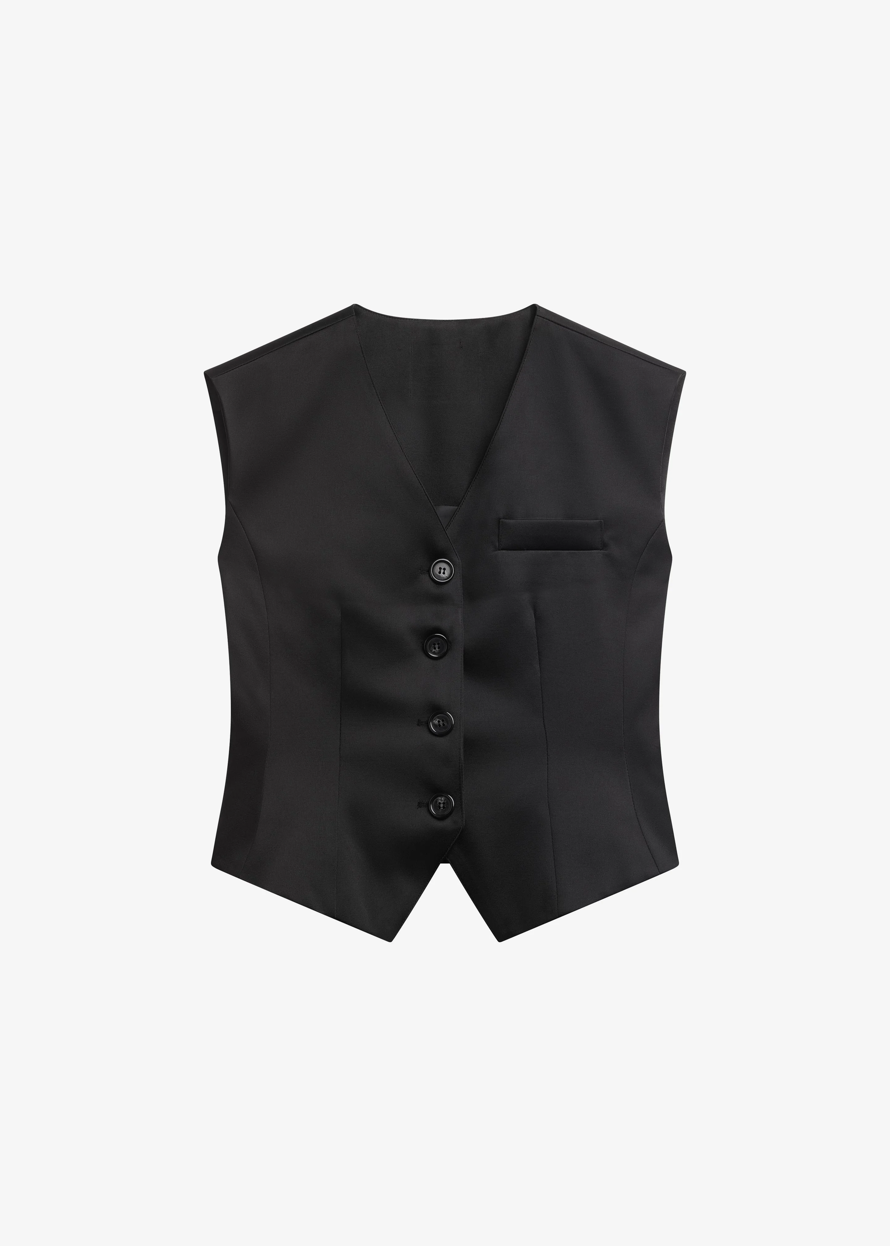 Rui Satin Vest - Black - 1