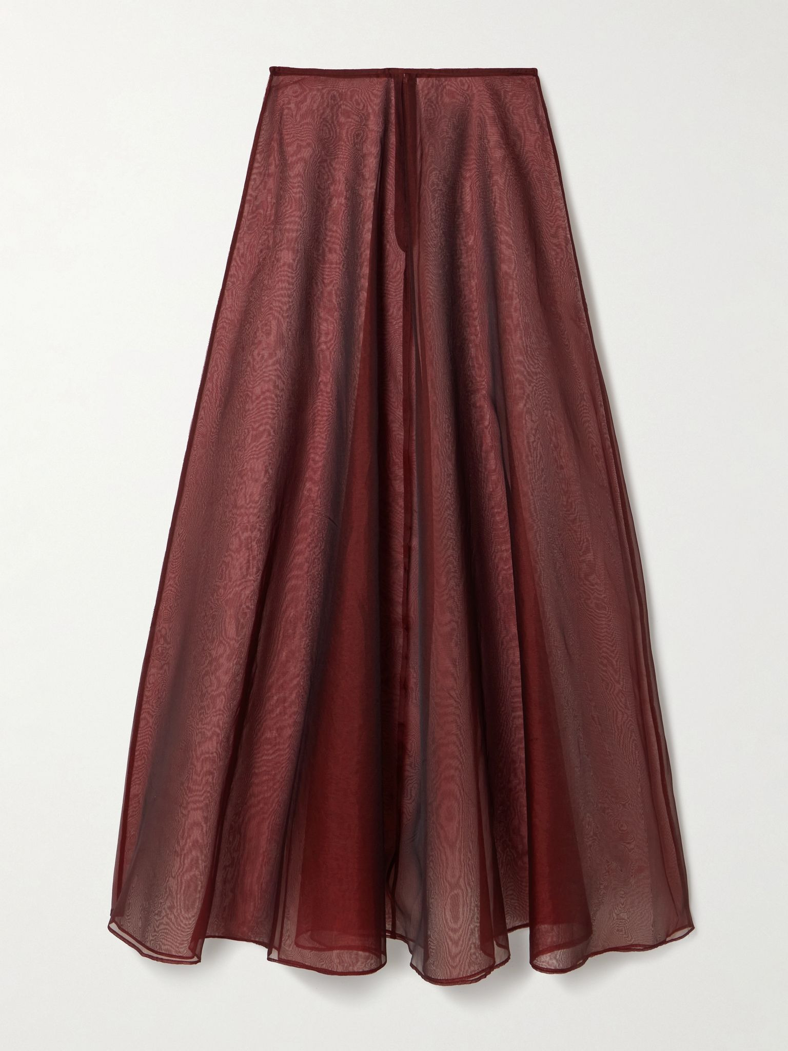 Aire silk-organza maxi skirt Burgundy - 1