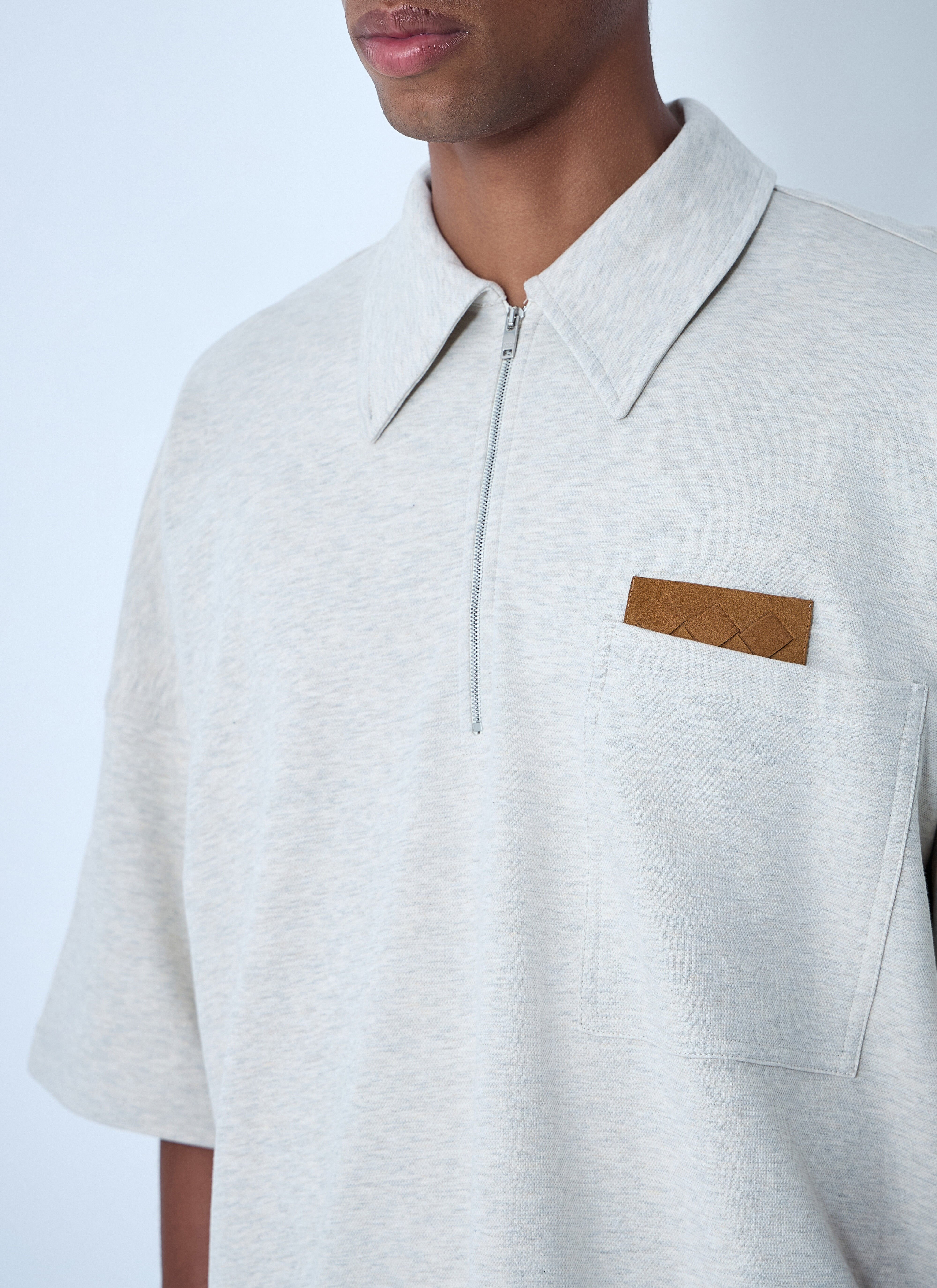 Double Cotton Melange Polo - 5