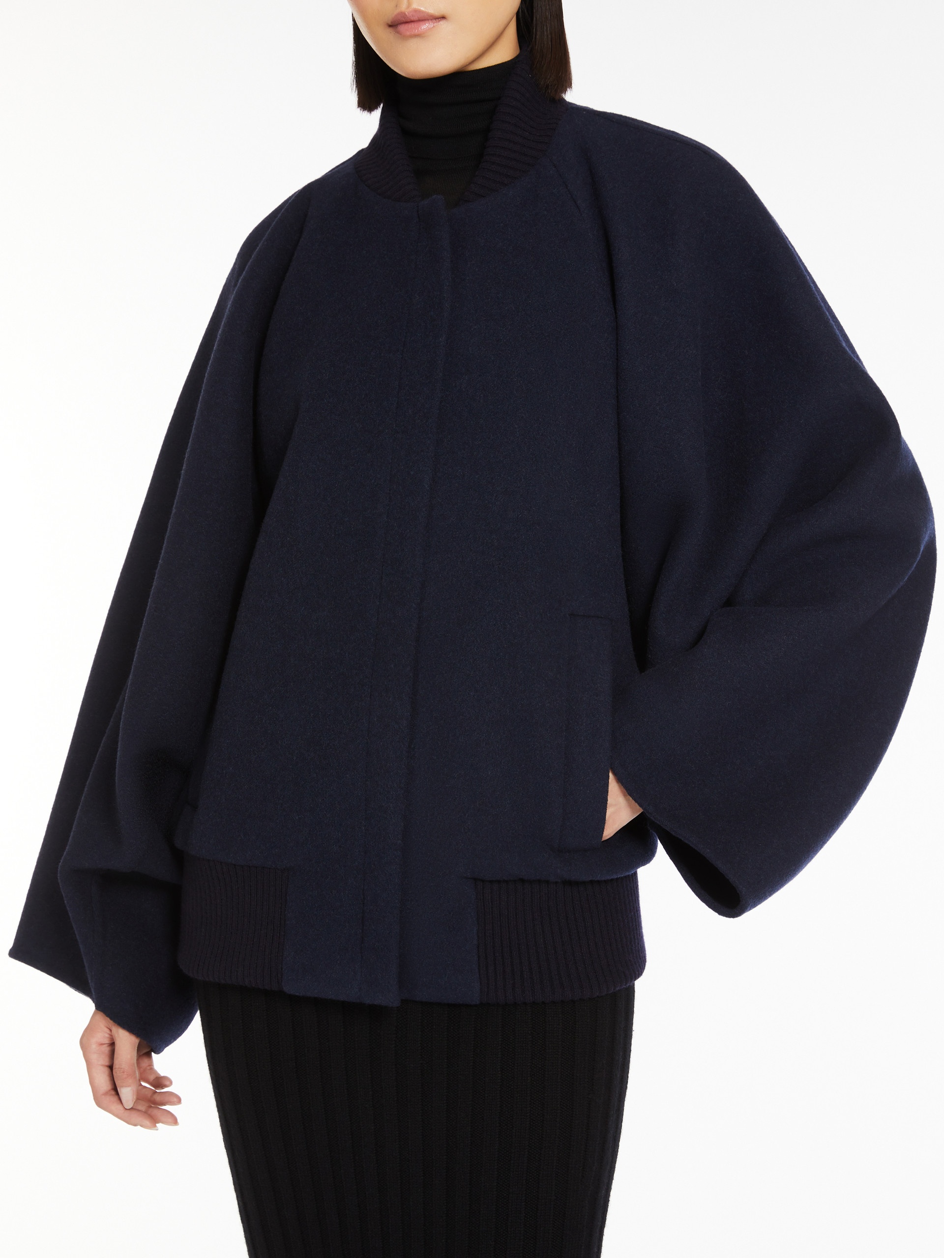 ZENONE Cape-effect cashmere coat - 5