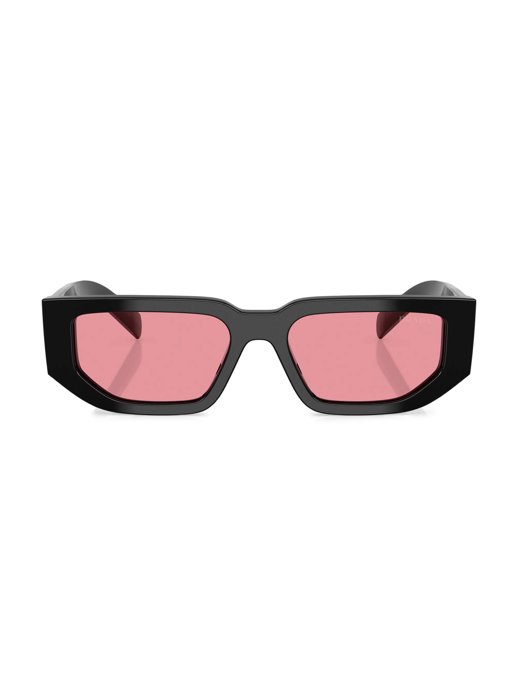 Men's 54MM Rectangular Sunglasses - Black Pink - 1
