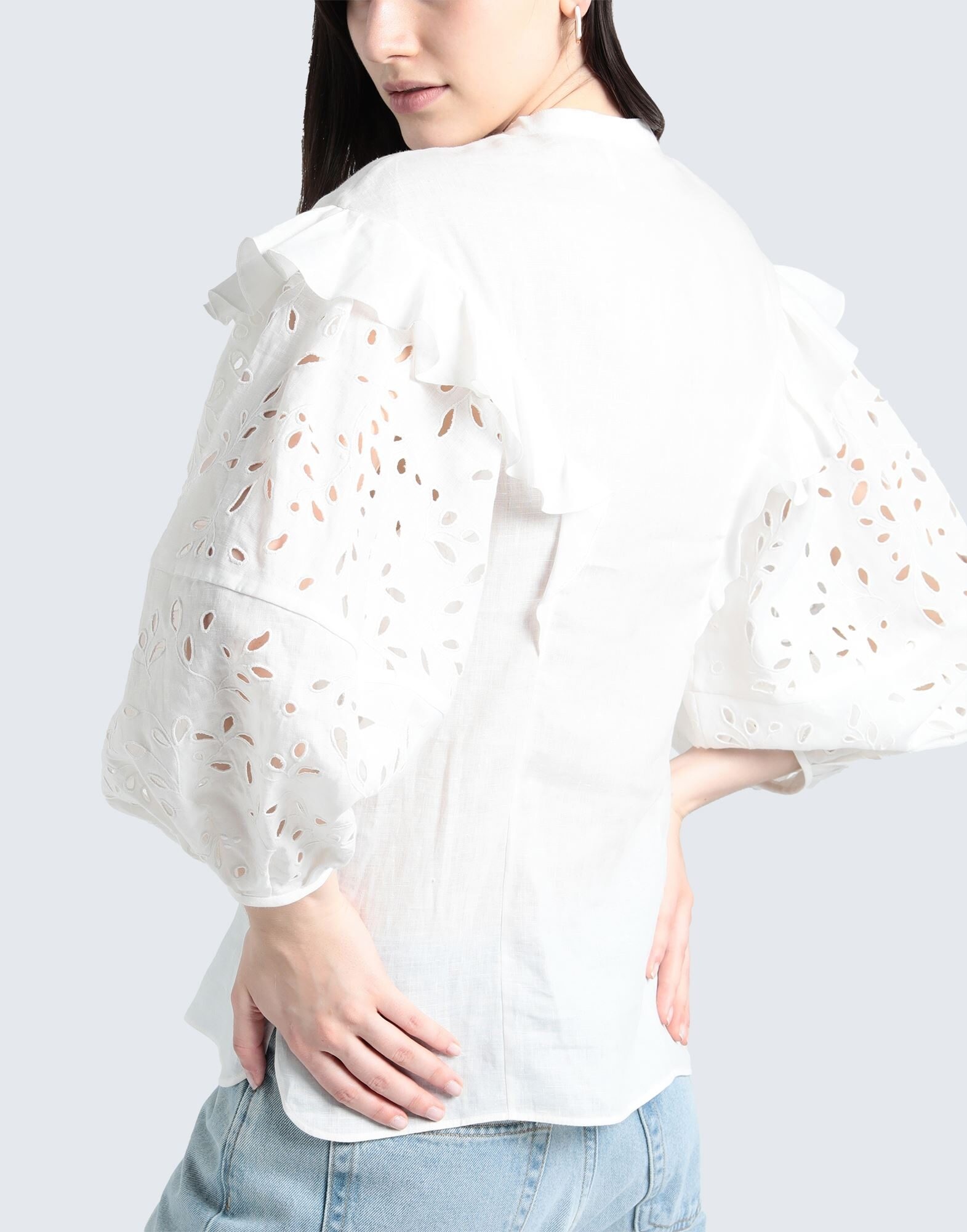 White Women's Linen Shirt - 3