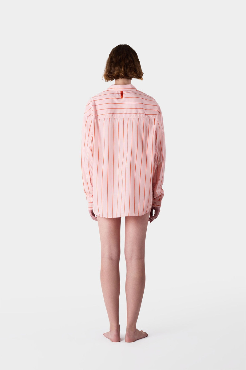 STRIPED OVER SHIRT / pink 8