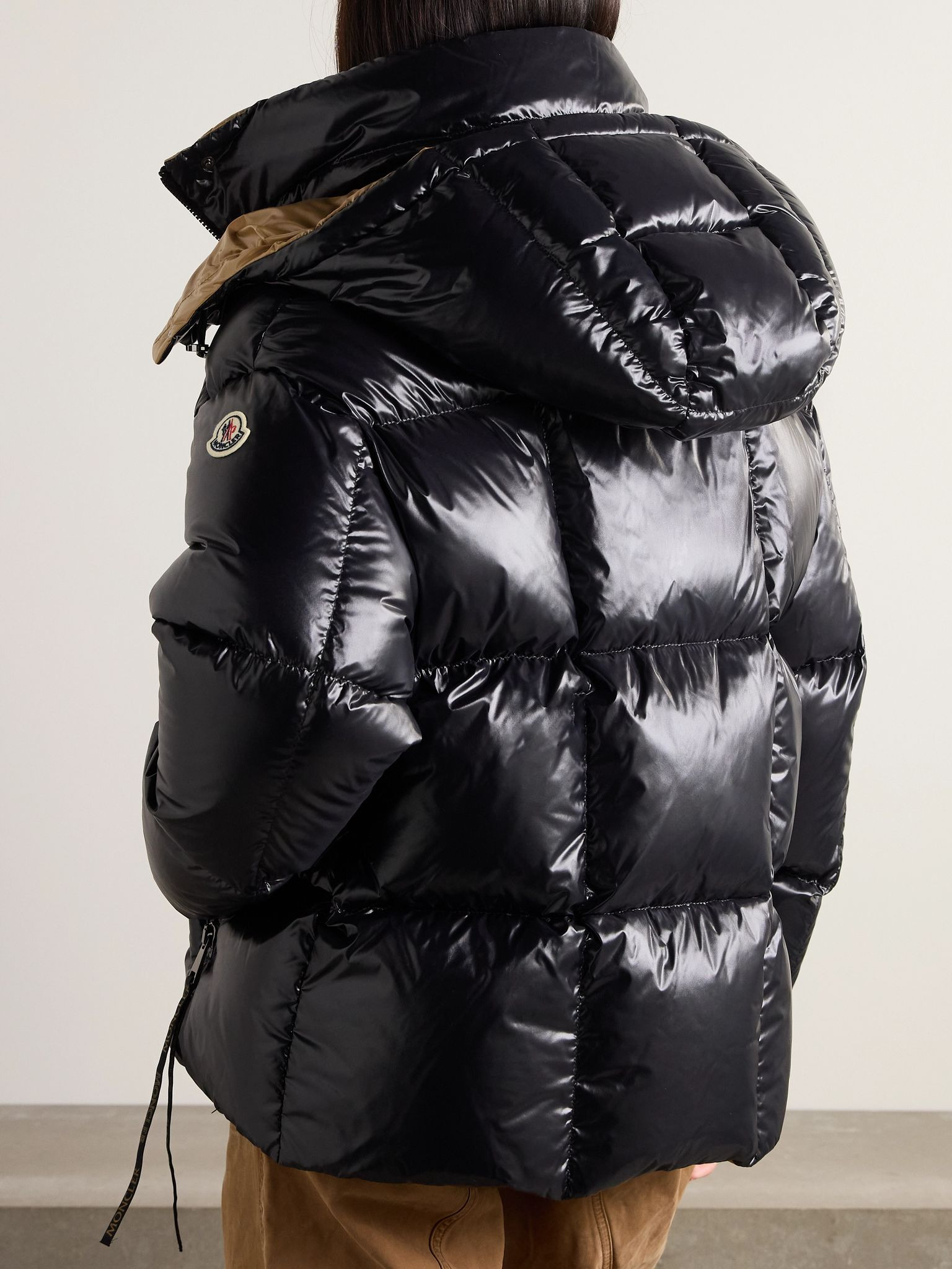 Parana logo-appliquéd quilted shell hooded down jacket Black - 3