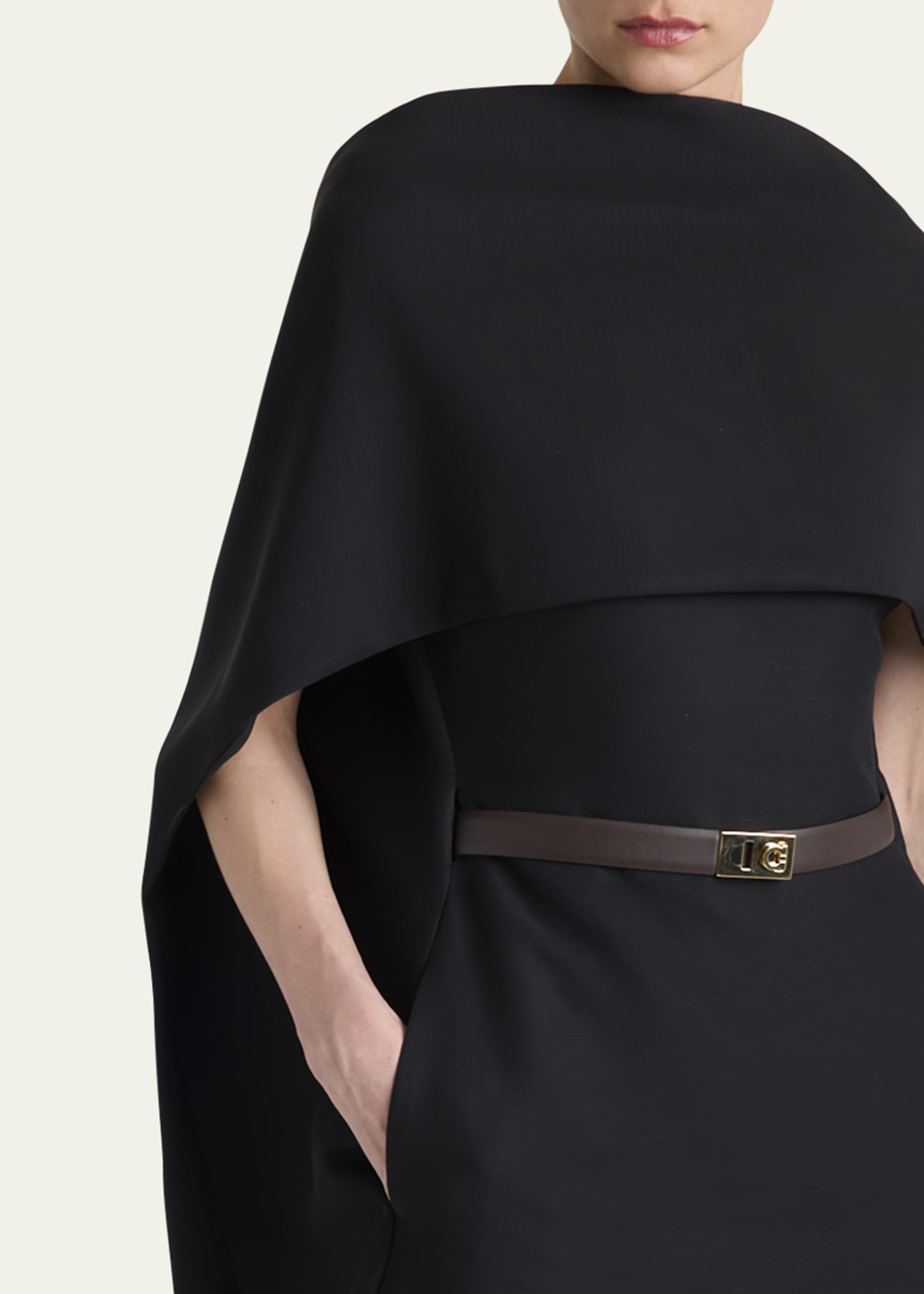 V-Back Cape Midi Dress - 5