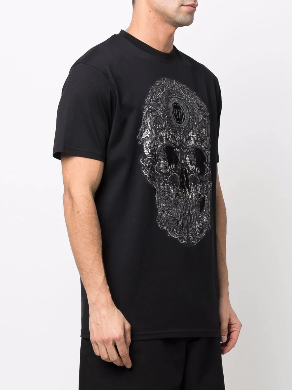 baroque skull-print T-shirt - 4