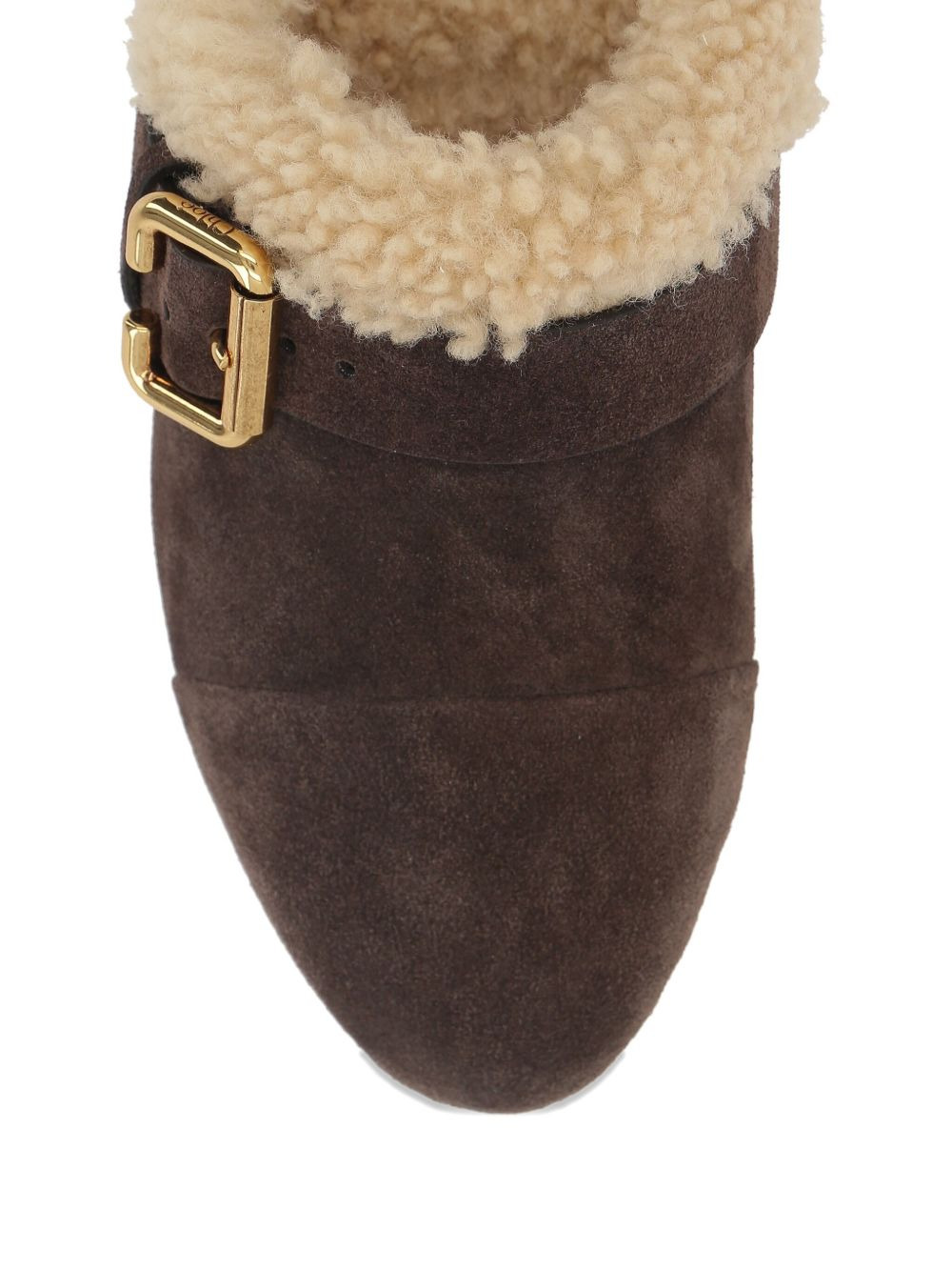 35mm Jeannette shearling-trimmed buckle clogs - 4