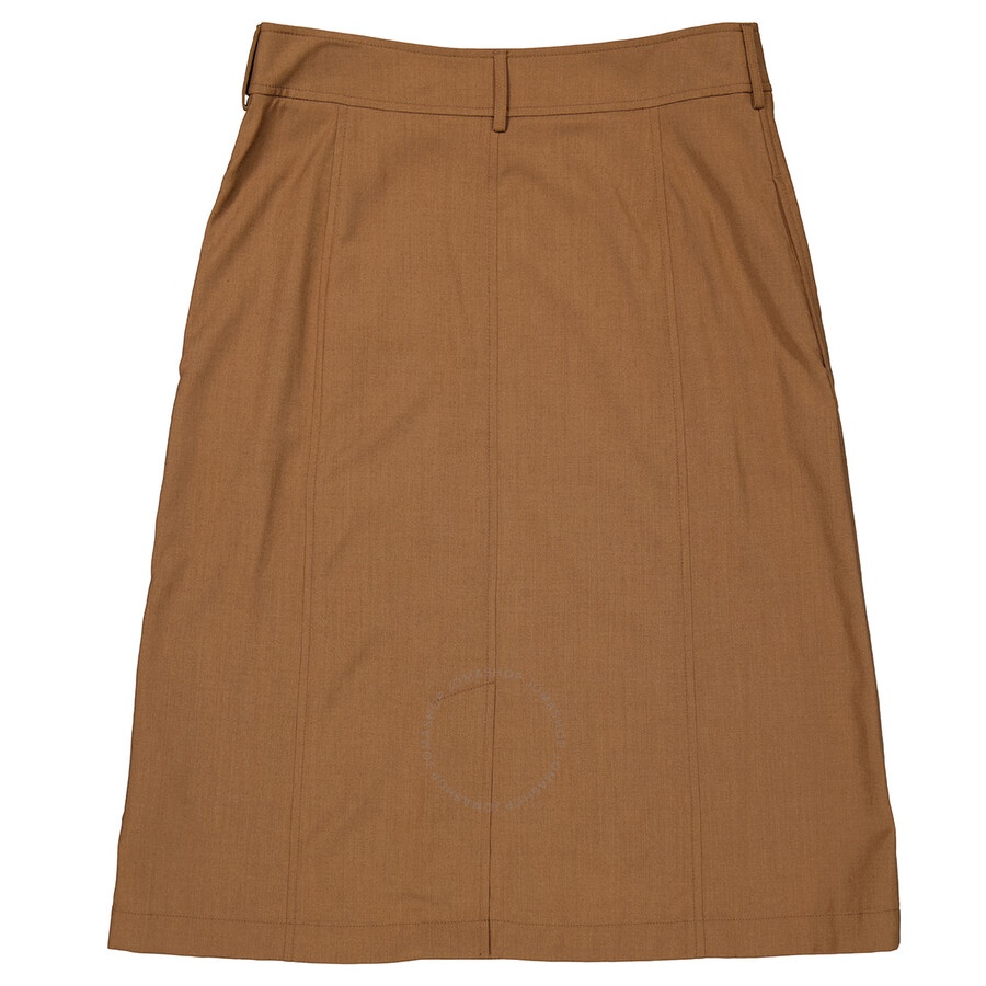 Burberry Ladies Keeley Warm Walnut Belted Mid-Length Skirt - 2