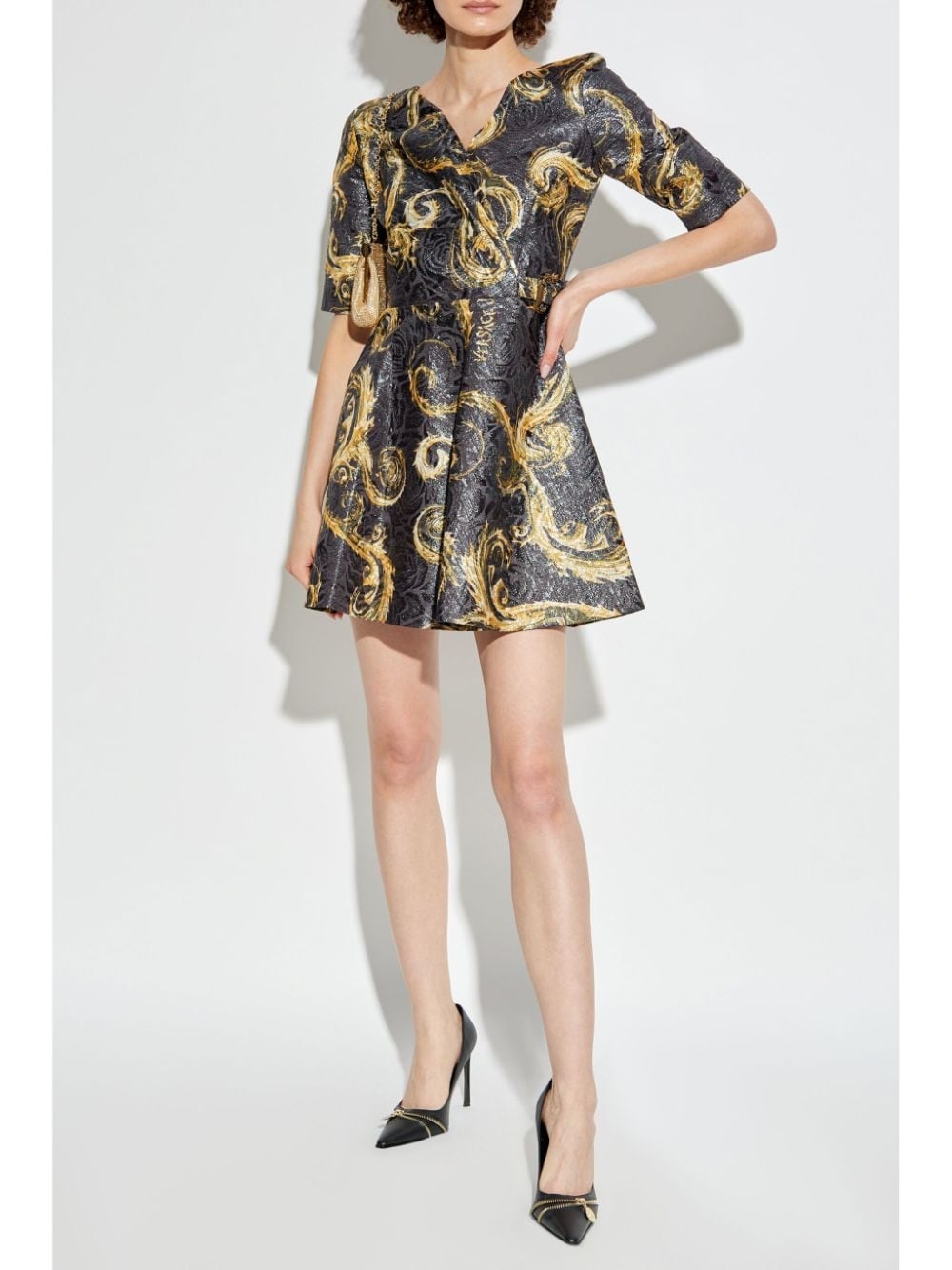 Barocco-print mini dress - 2