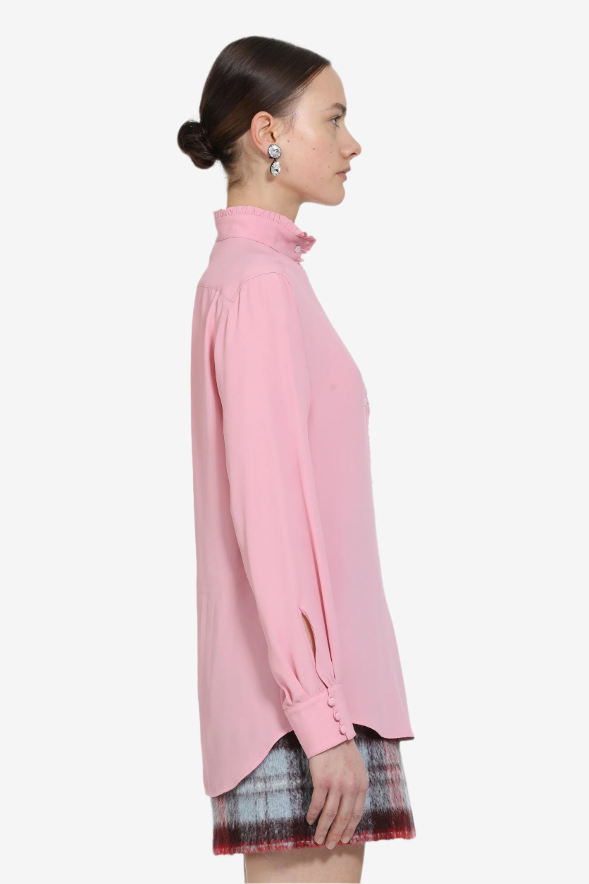 SHIRT WITH MINI RUFFLES AND SIDE CLOSURE - 3