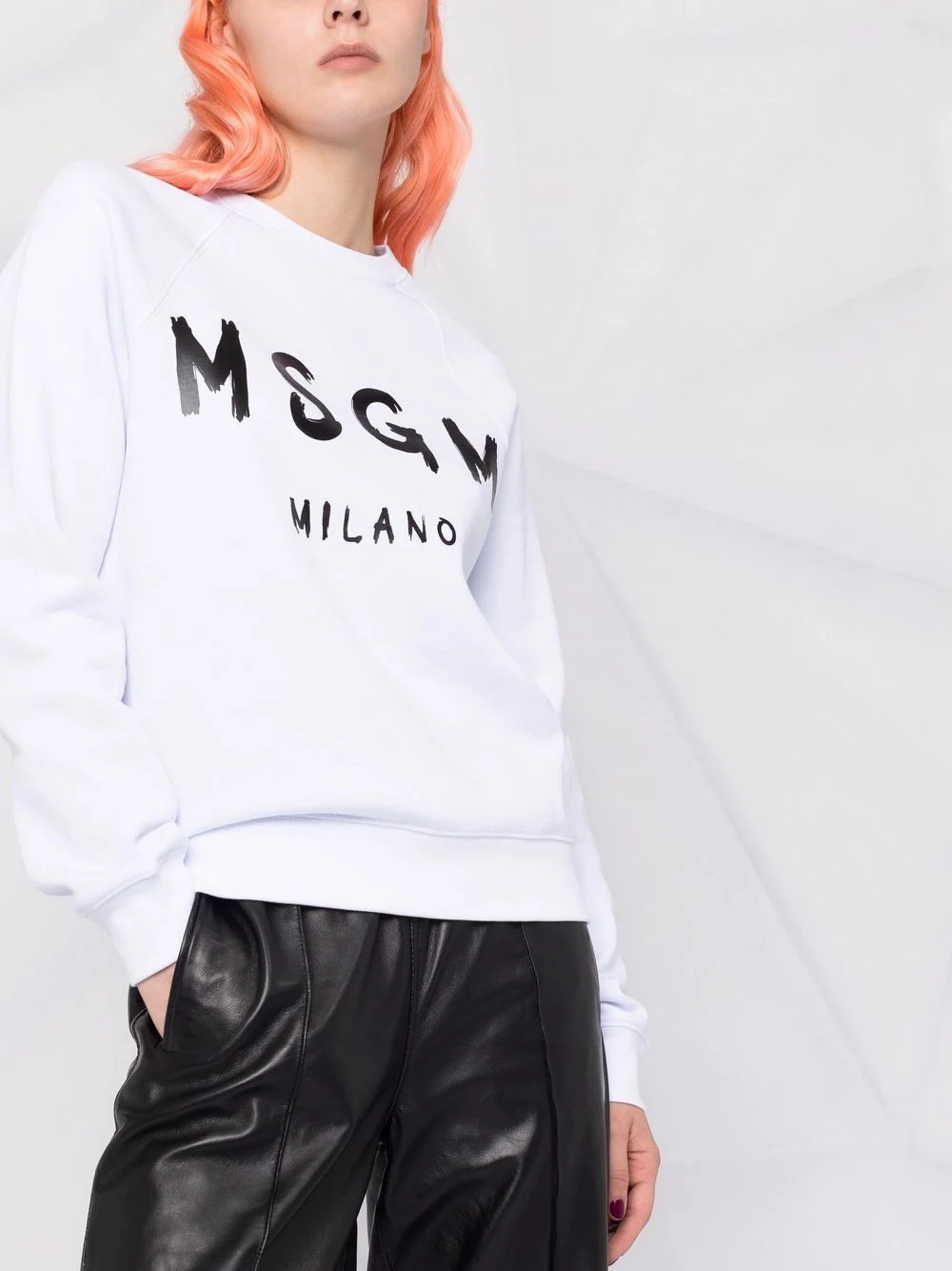 logo-print crew neck sweatshirt - 5