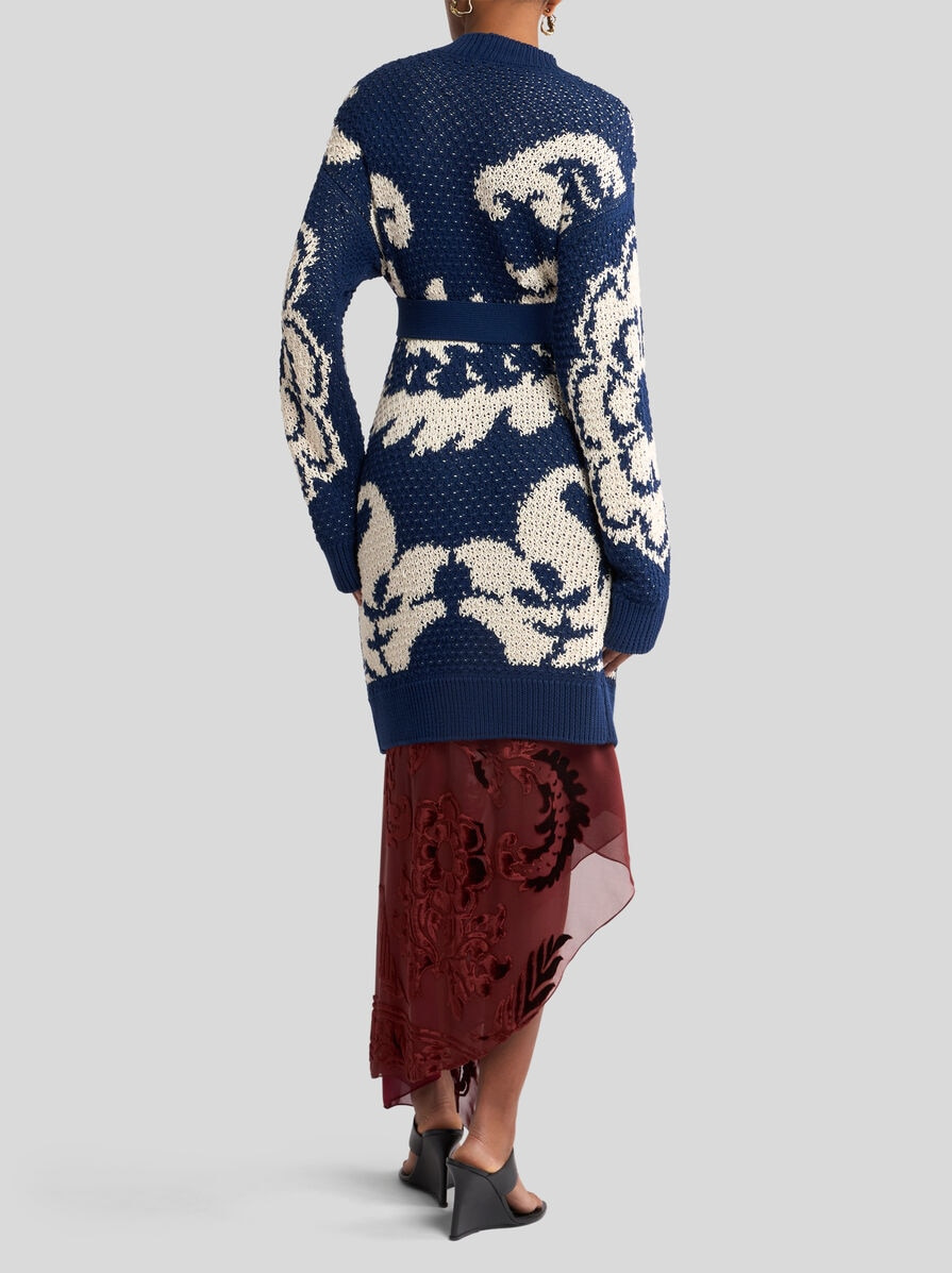 FLORAL JACQUARD CARDIGAN - 4
