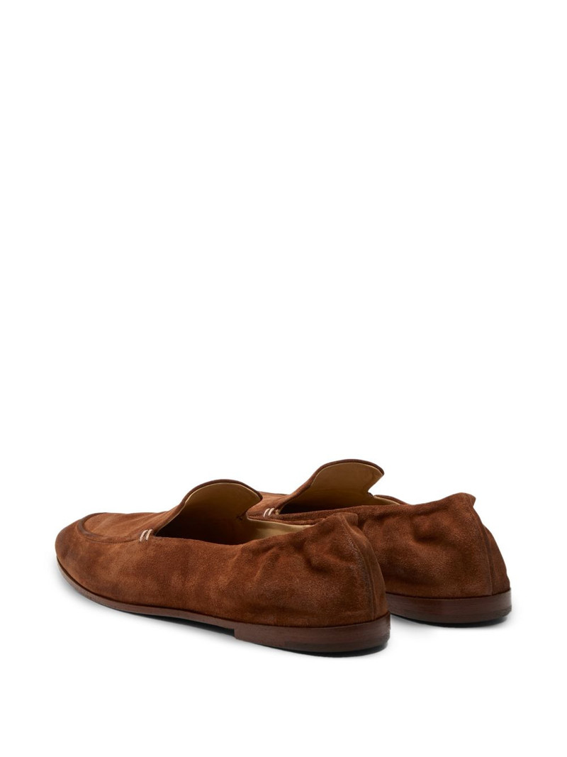 suede gathered loafers 3