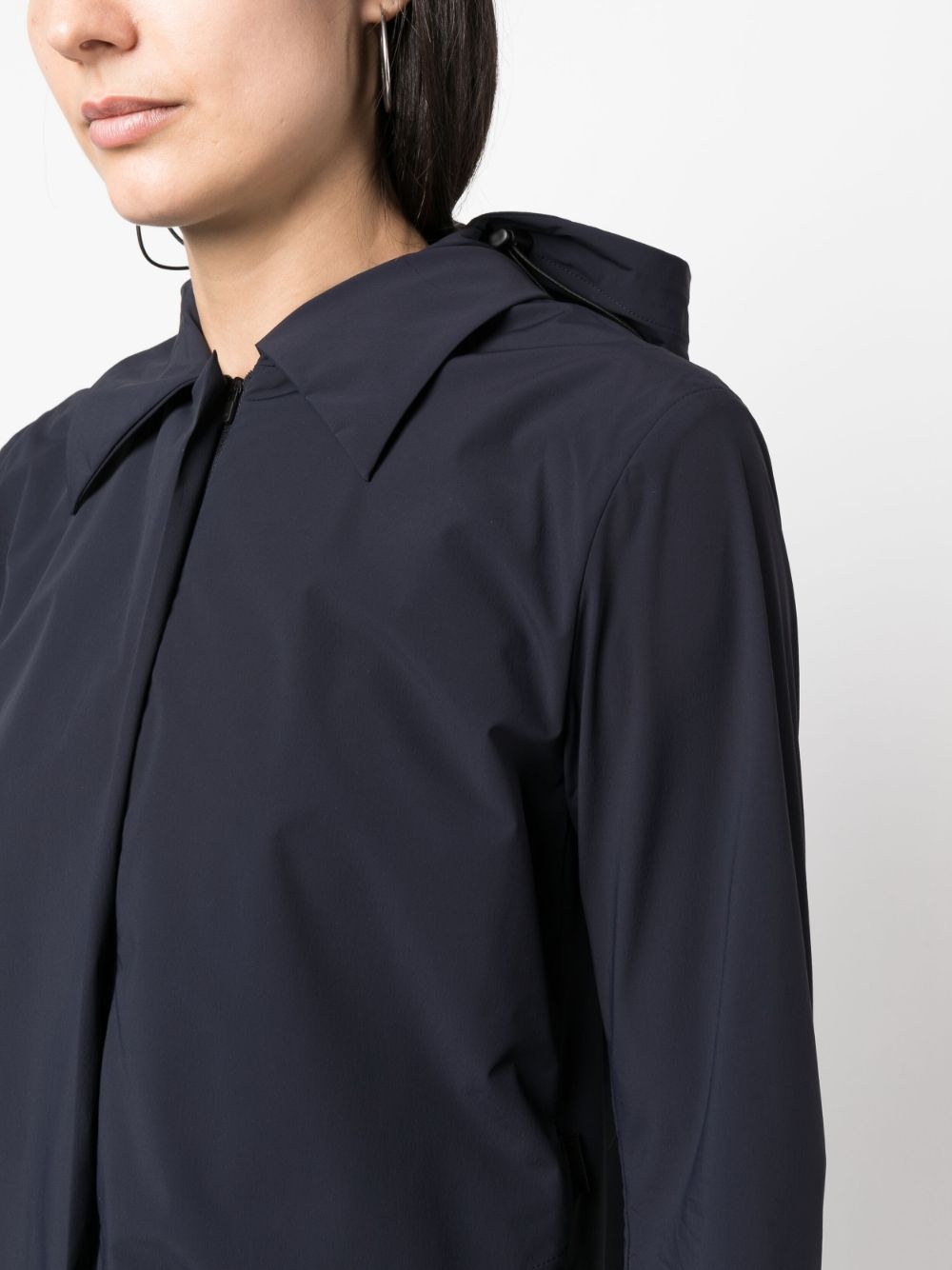 classic-collar hooded trench coat - 5