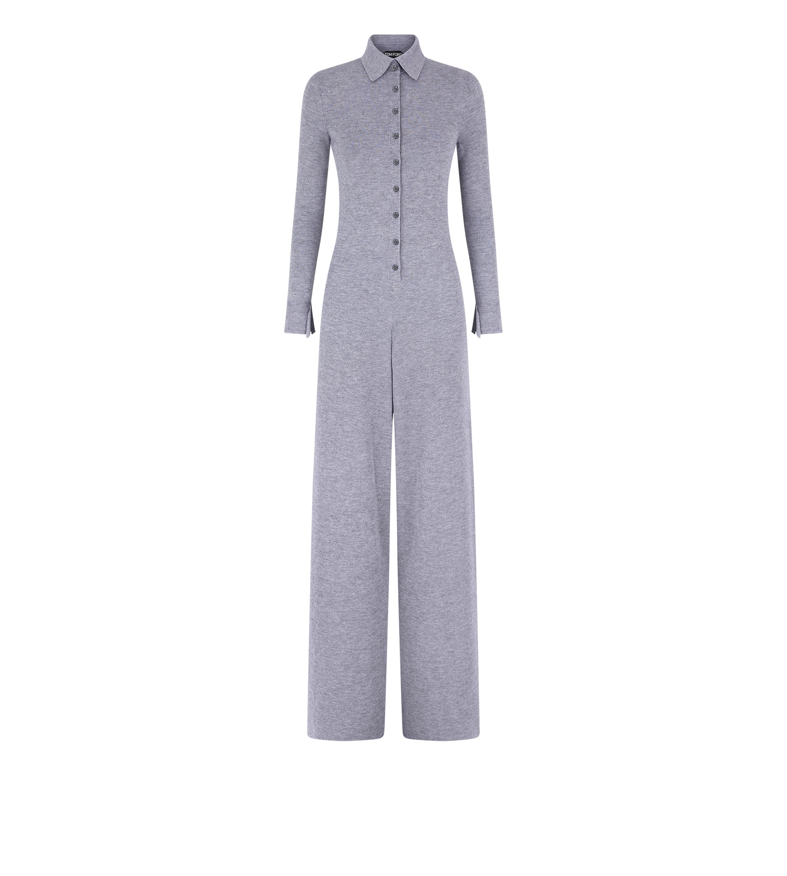 COMPACT FINE CASHMERE SILK KNIT POLO JUMPSUIT - 1