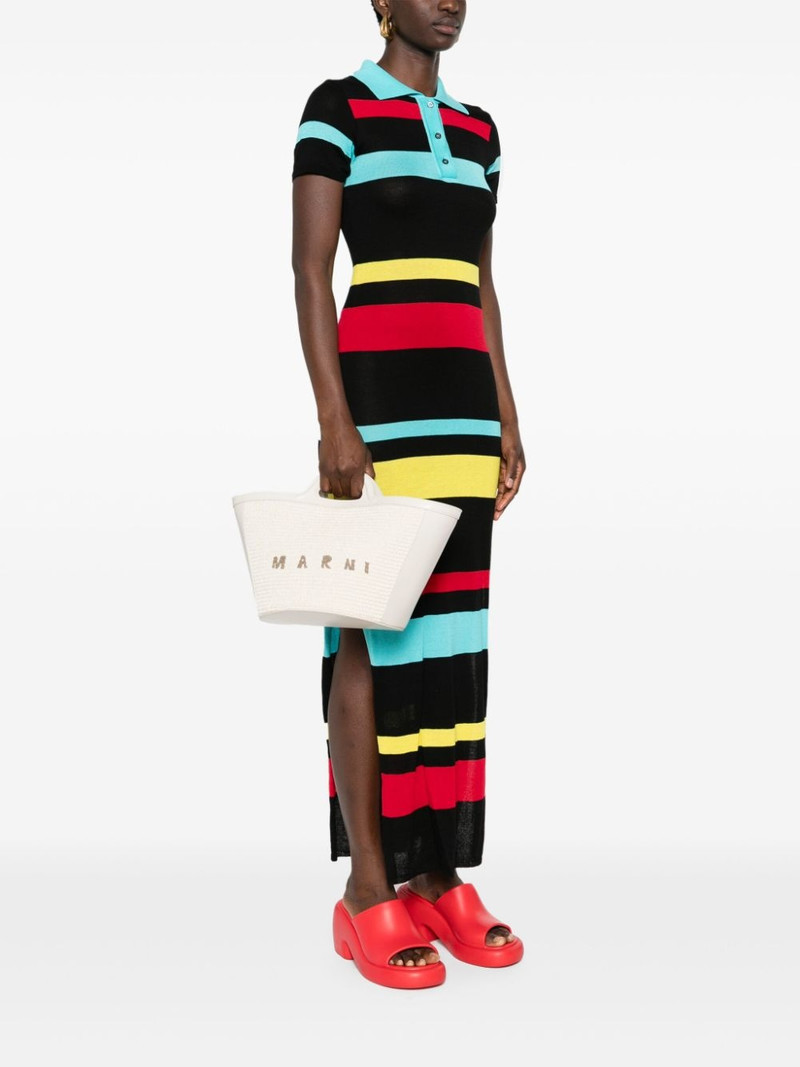 Marni logo-embroidered interwoven tote bag outlook
