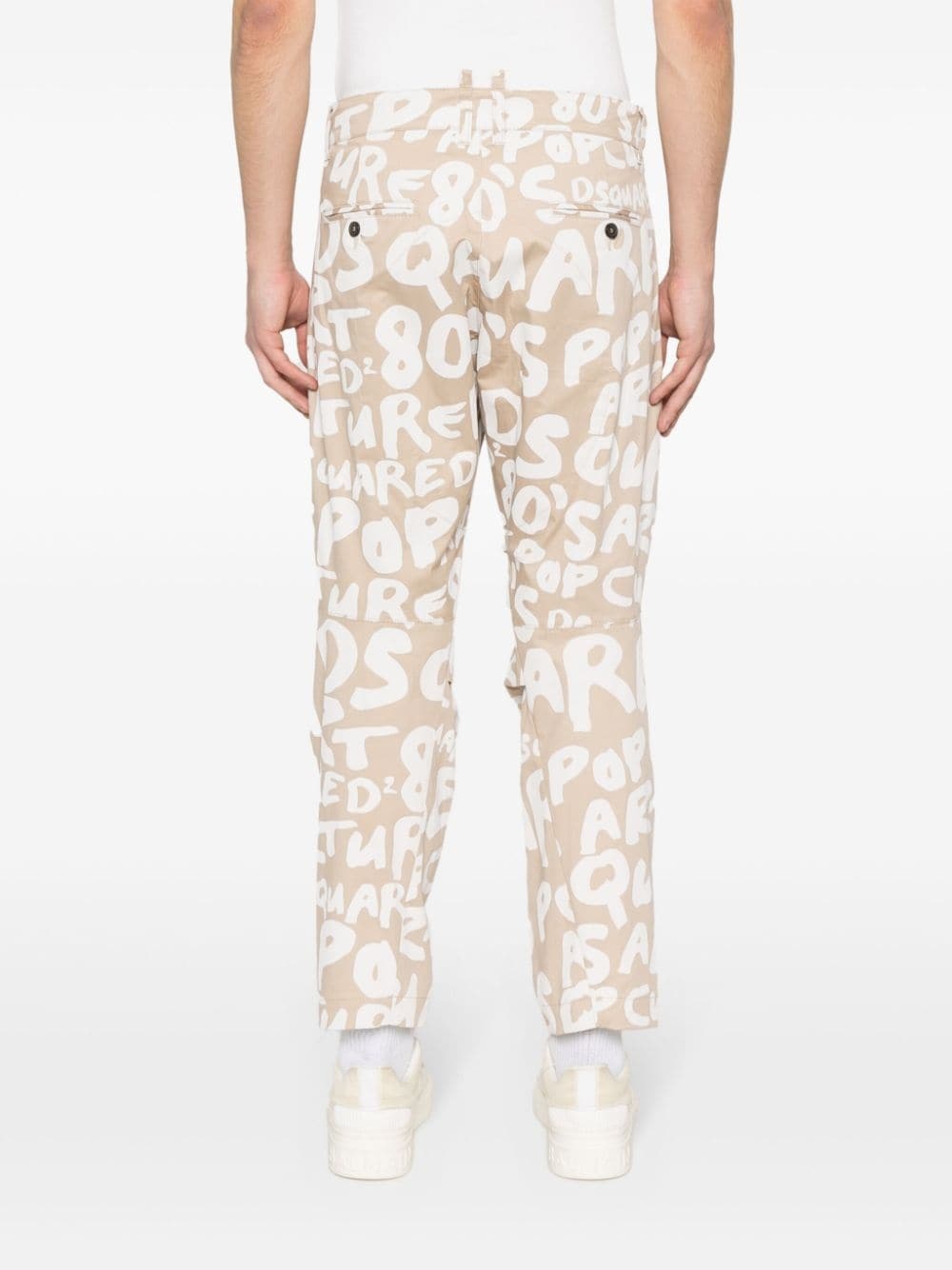 logo-print tapered trousers - 4