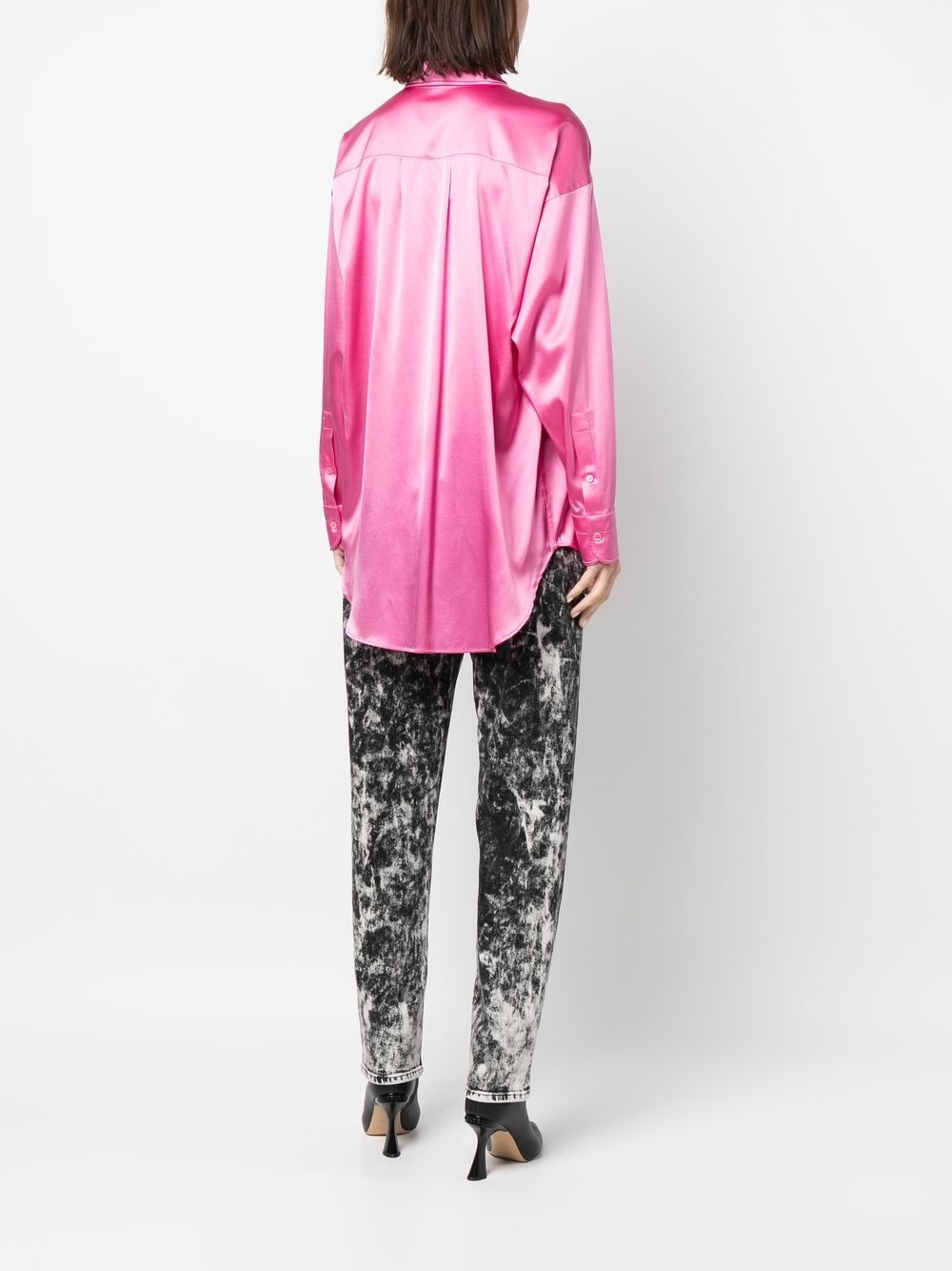 pointed-collar button-up shirt - 4