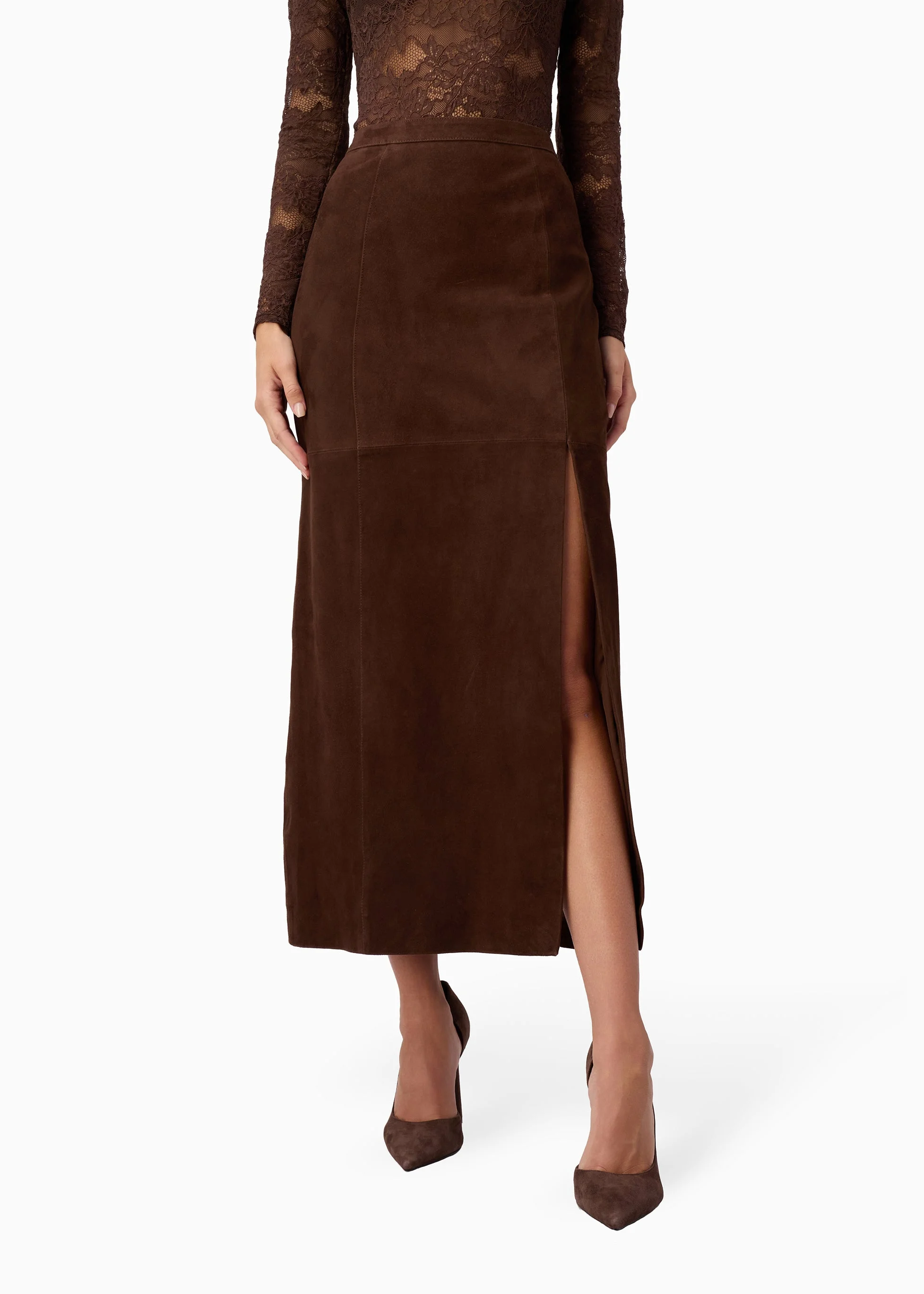 IDRIS SUEDE SKIRT MALT - 1