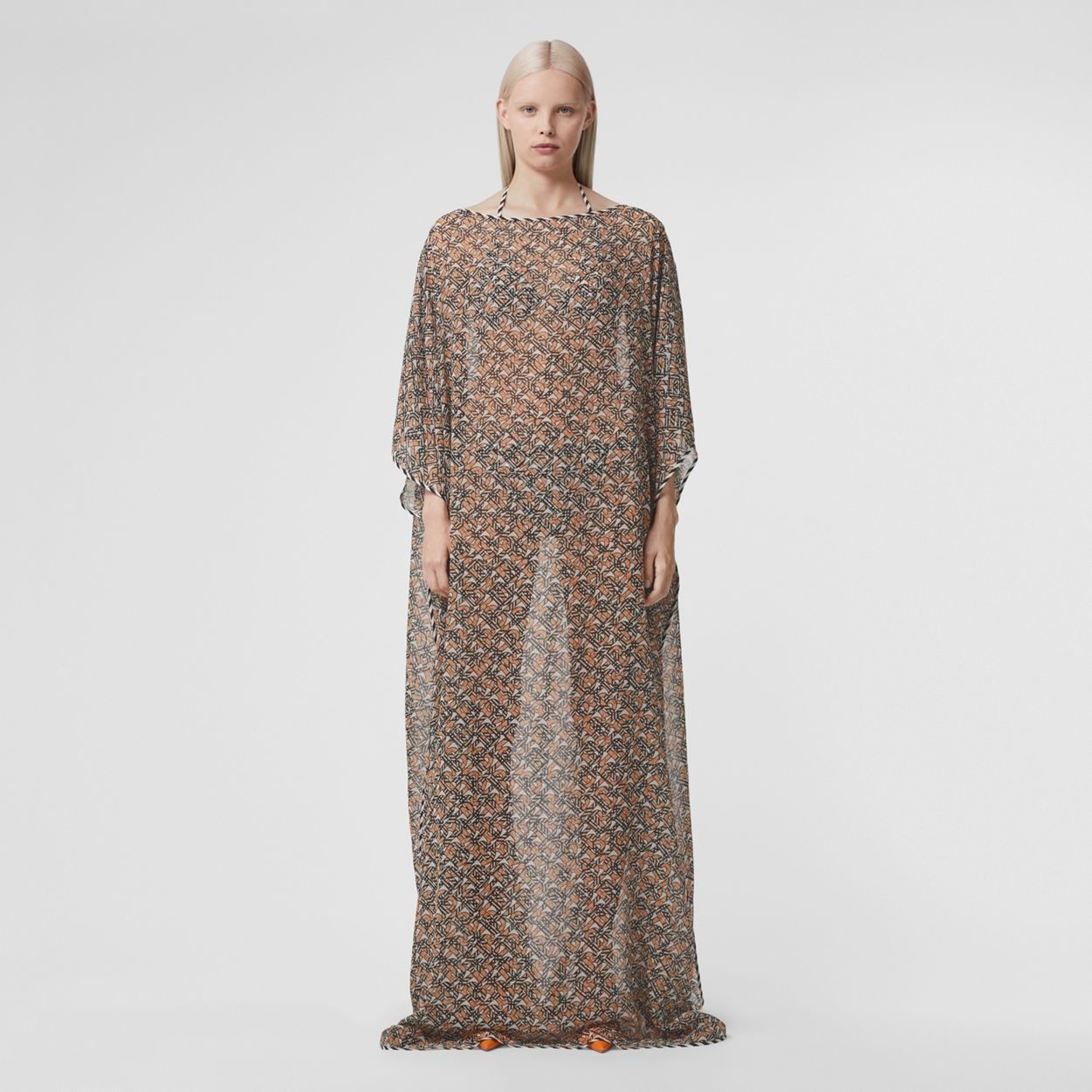 Monogram Print Silk Kaftan - 2