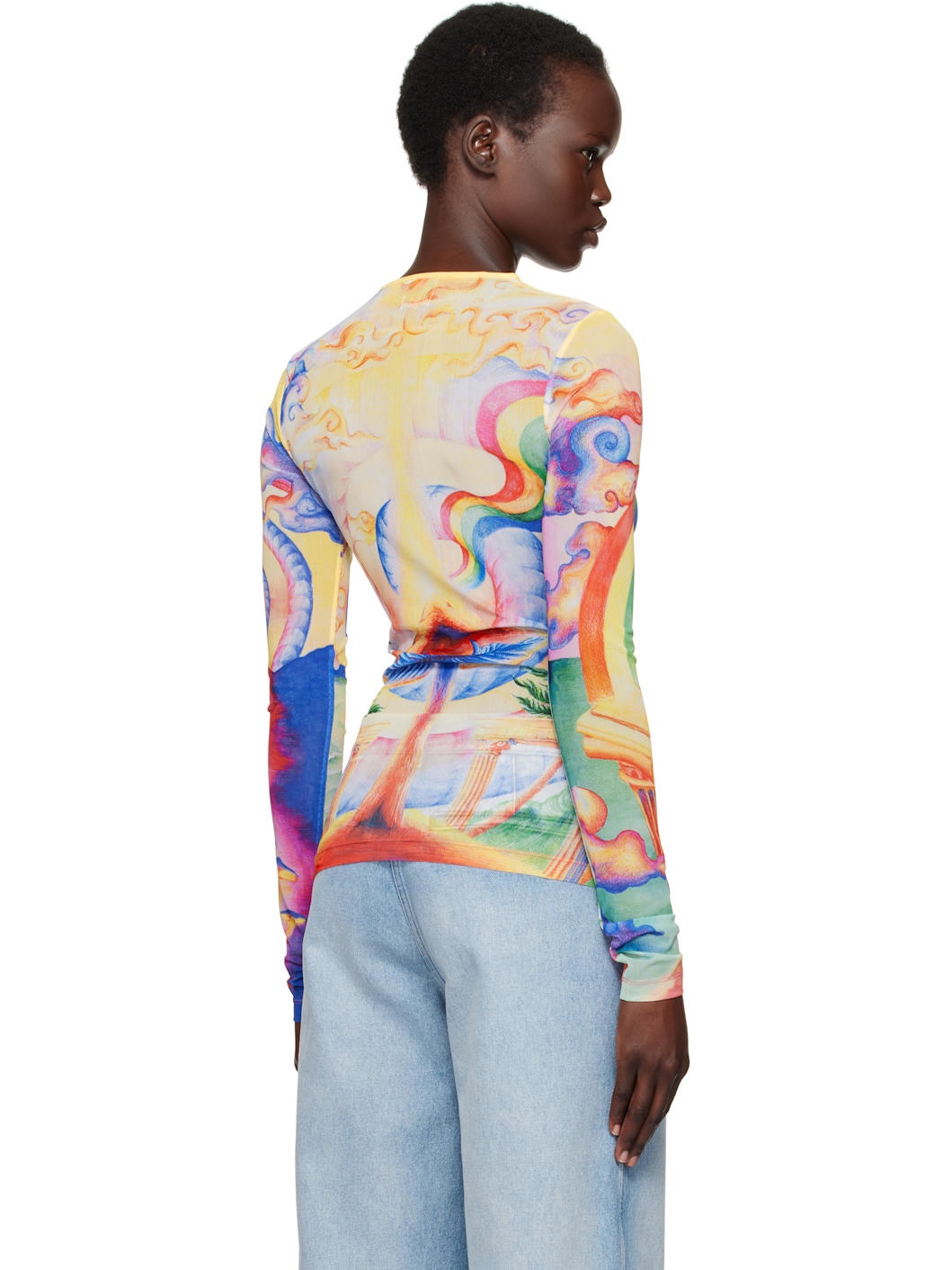 Multicolor Printed Mesh T-shirt - 3