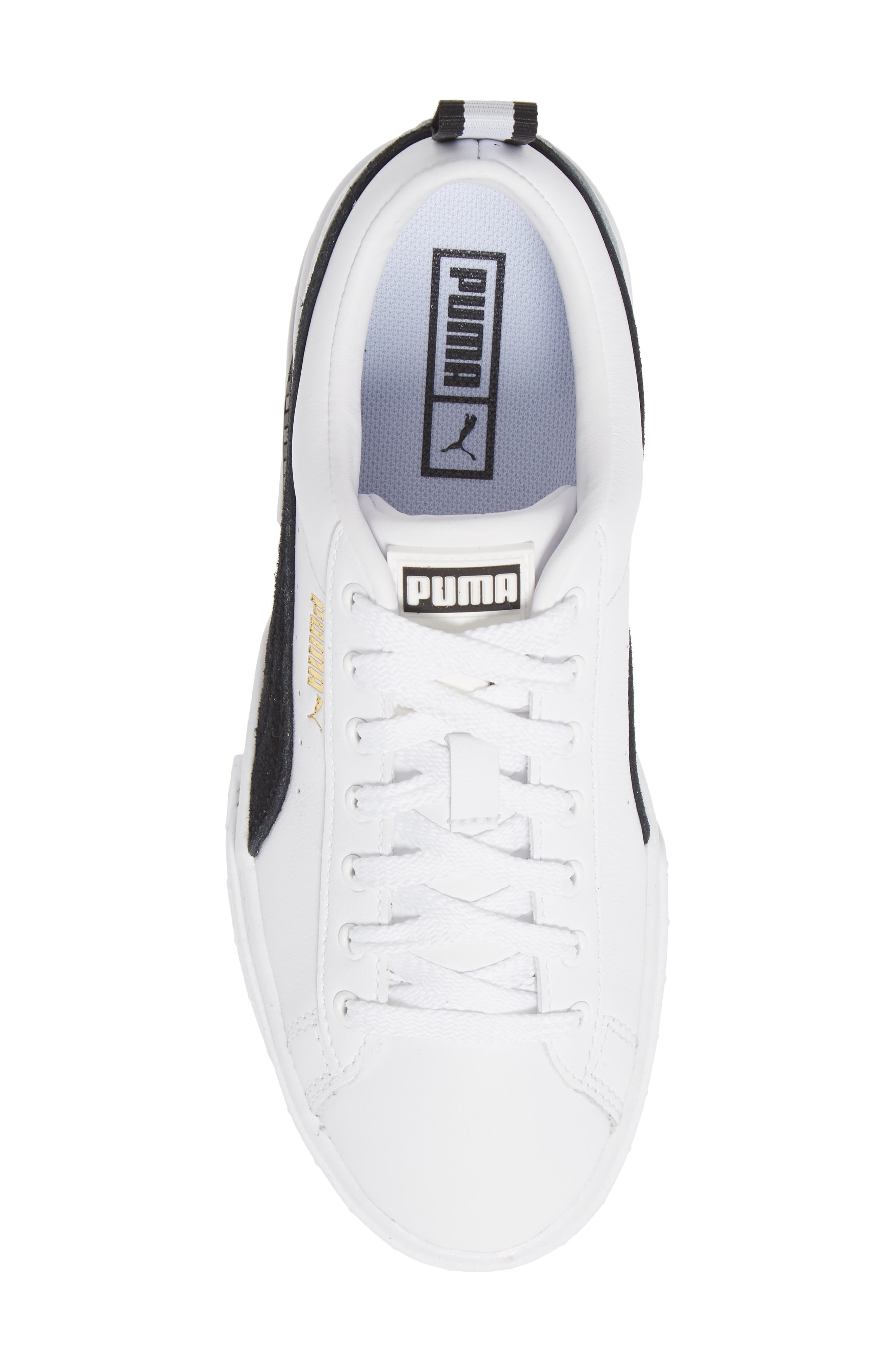 PUMA Mayze Leather Platform Sneaker in Puma White/Puma Black at Nordstrom - 5