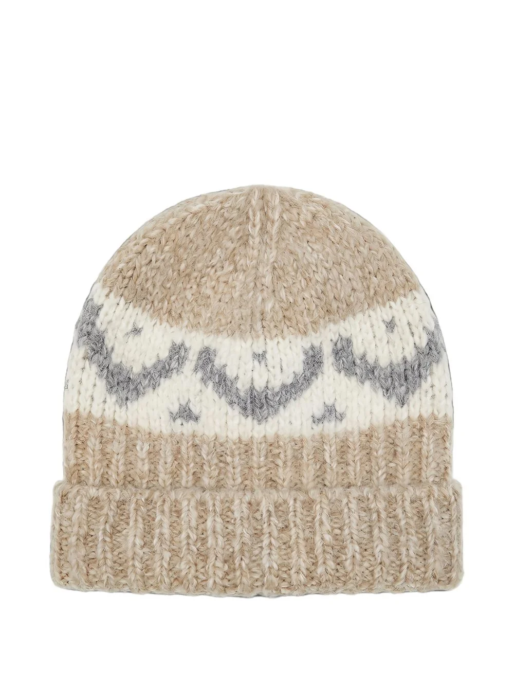 Fair Isle chunky-knit beanie hat - 1