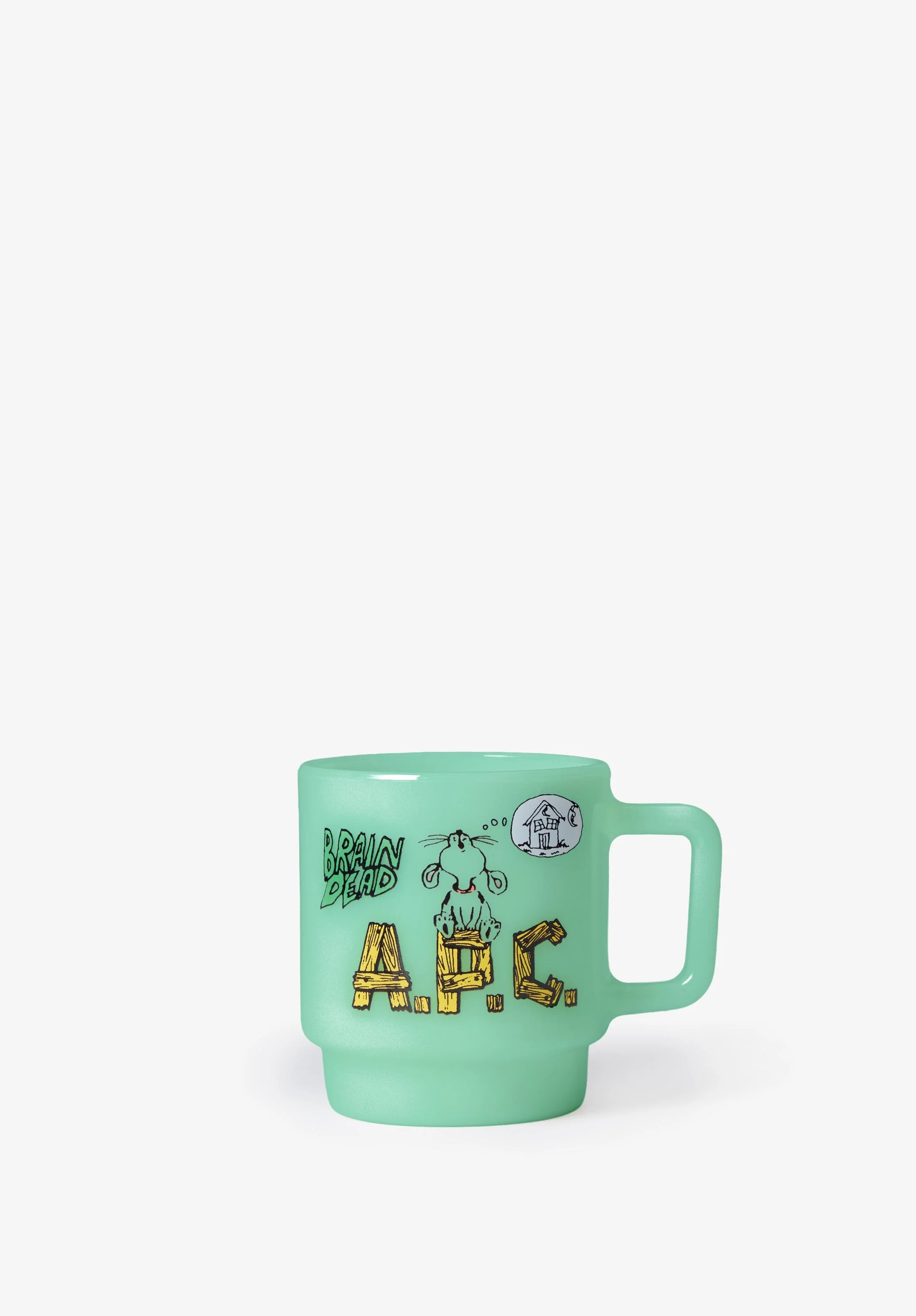 A.P.C. X BRAIN DEAD MILK GLASS MUG - 1
