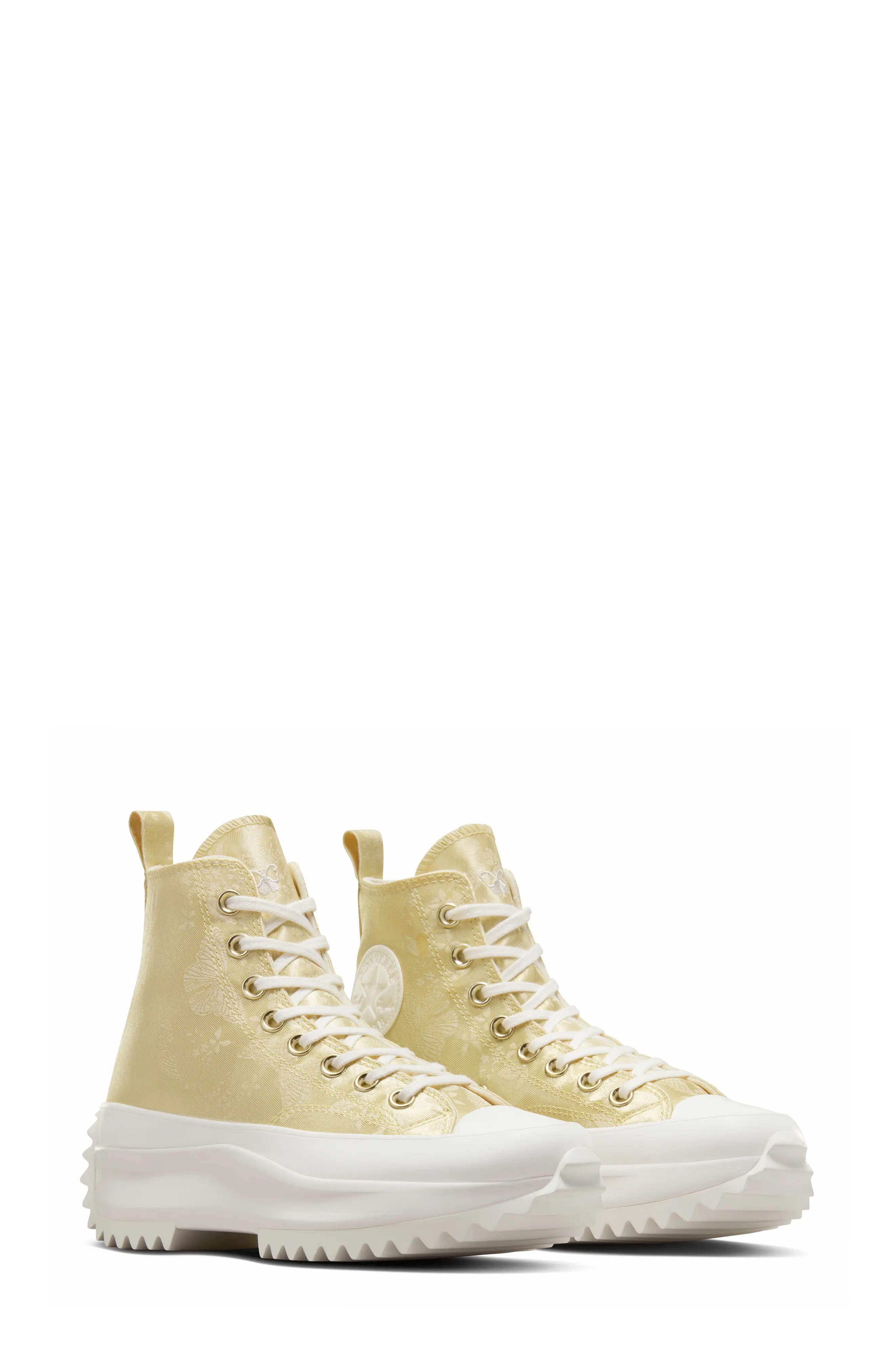 Chuck Taylor All Star Run Star Hike High Top Platform Sneaker in Lemon Drop/White/Egret - 10