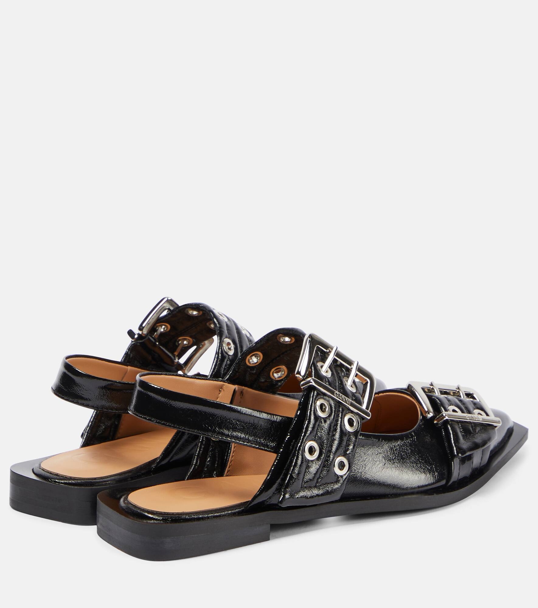 Faux-leather slingback flats - 3