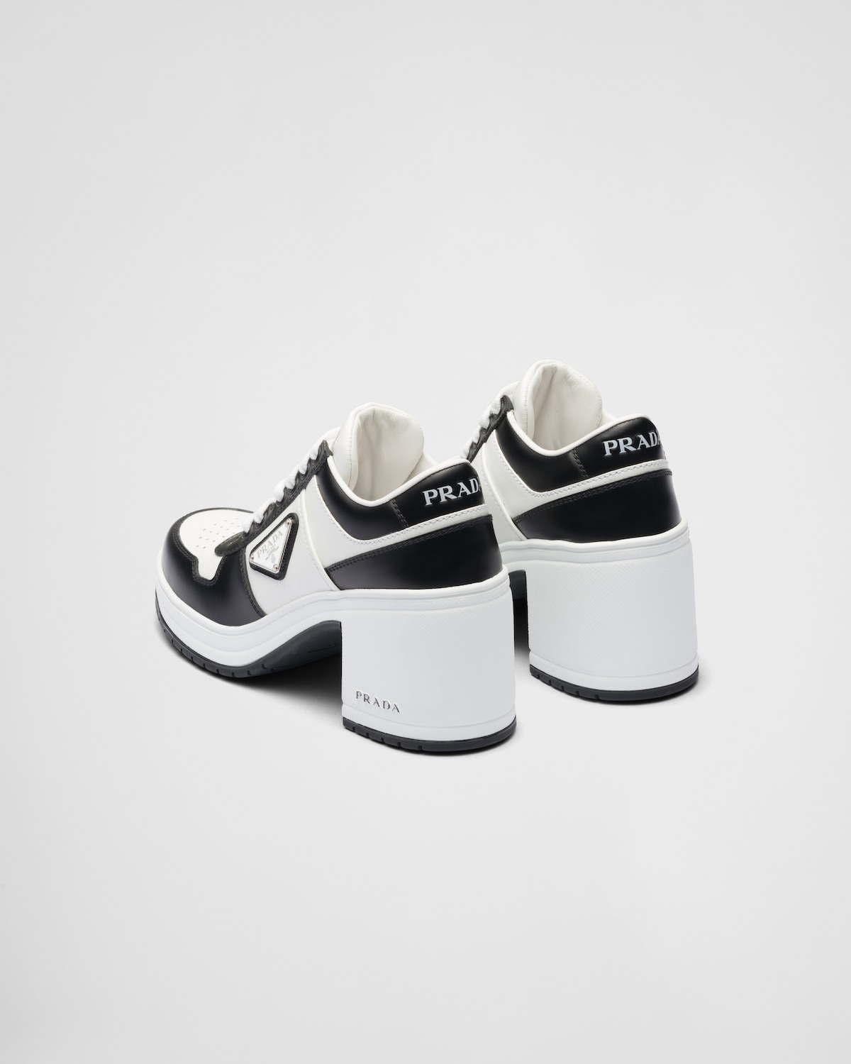 Downtown high-heeled leather sneakers - 5