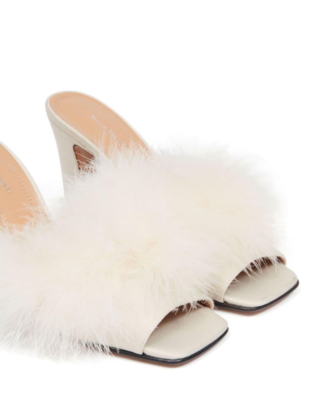 90mm feather-embellished mules - 5