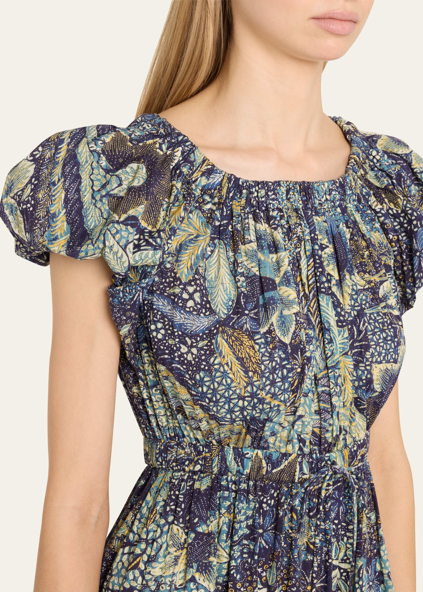 Abigail Puff-Sleeve Midi Dress - 5