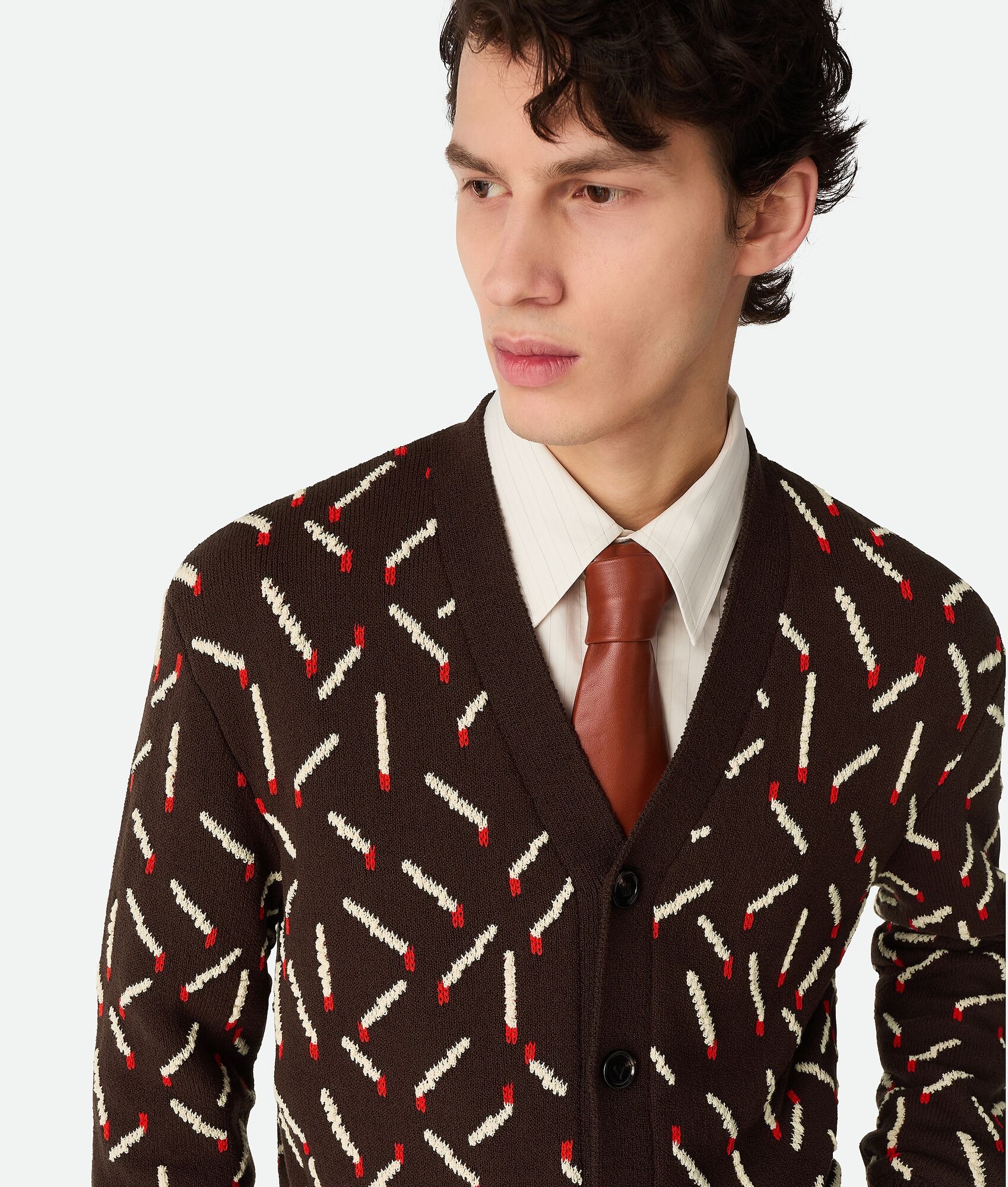 Cotton Jacquard Matches Cardigan - 5
