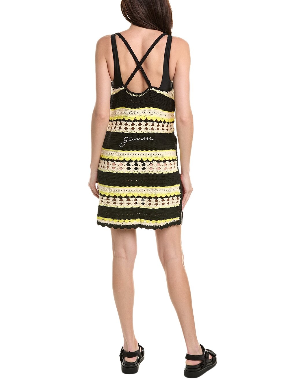GANNI Crochet Cover-Up Slip Dress - 2