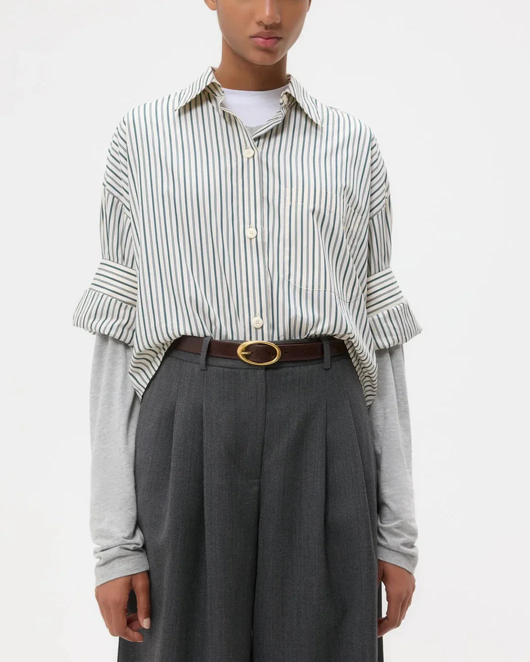 NEXT EX SHIRT IN DANCING STRIPED COTTON SHIRTING - 2