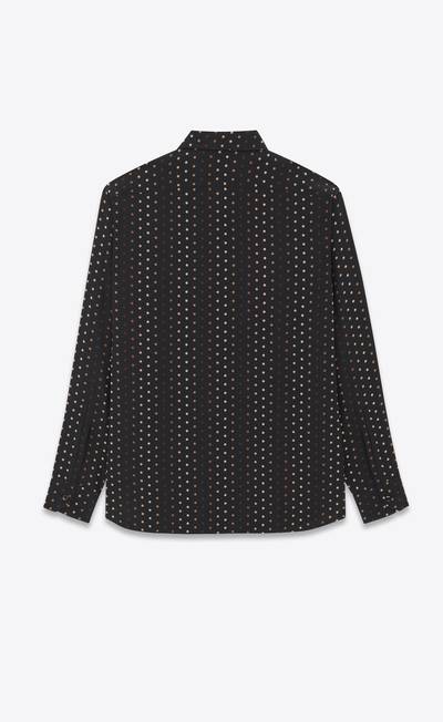 SAINT LAURENT yves collar classic shirt in dotted crepe de chine outlook
