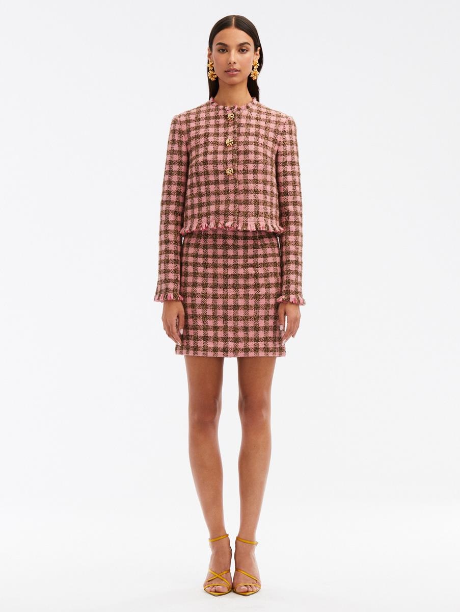 CHECKERED TWEED JACKET - 2