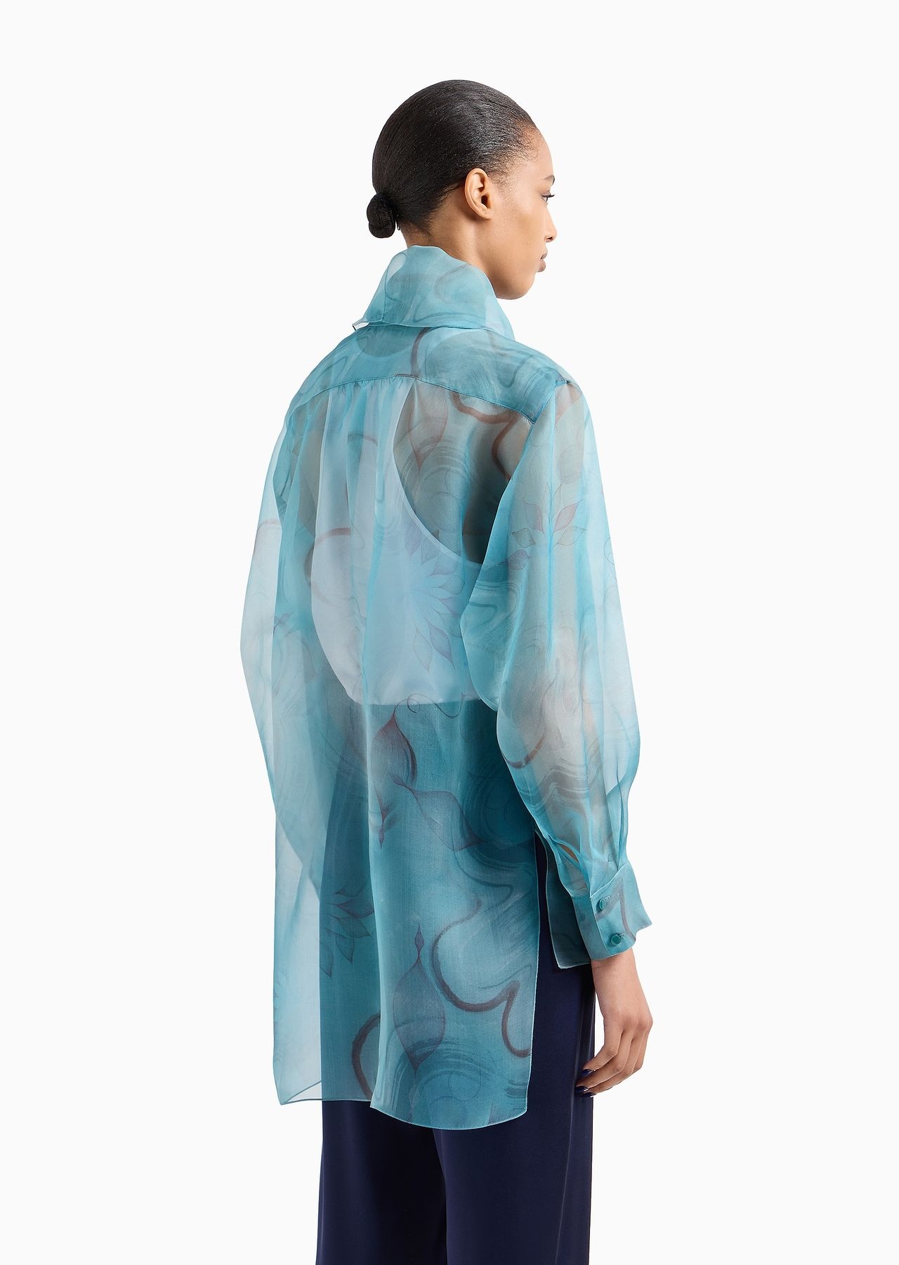 Floral-print, silk-organza shirt - 3