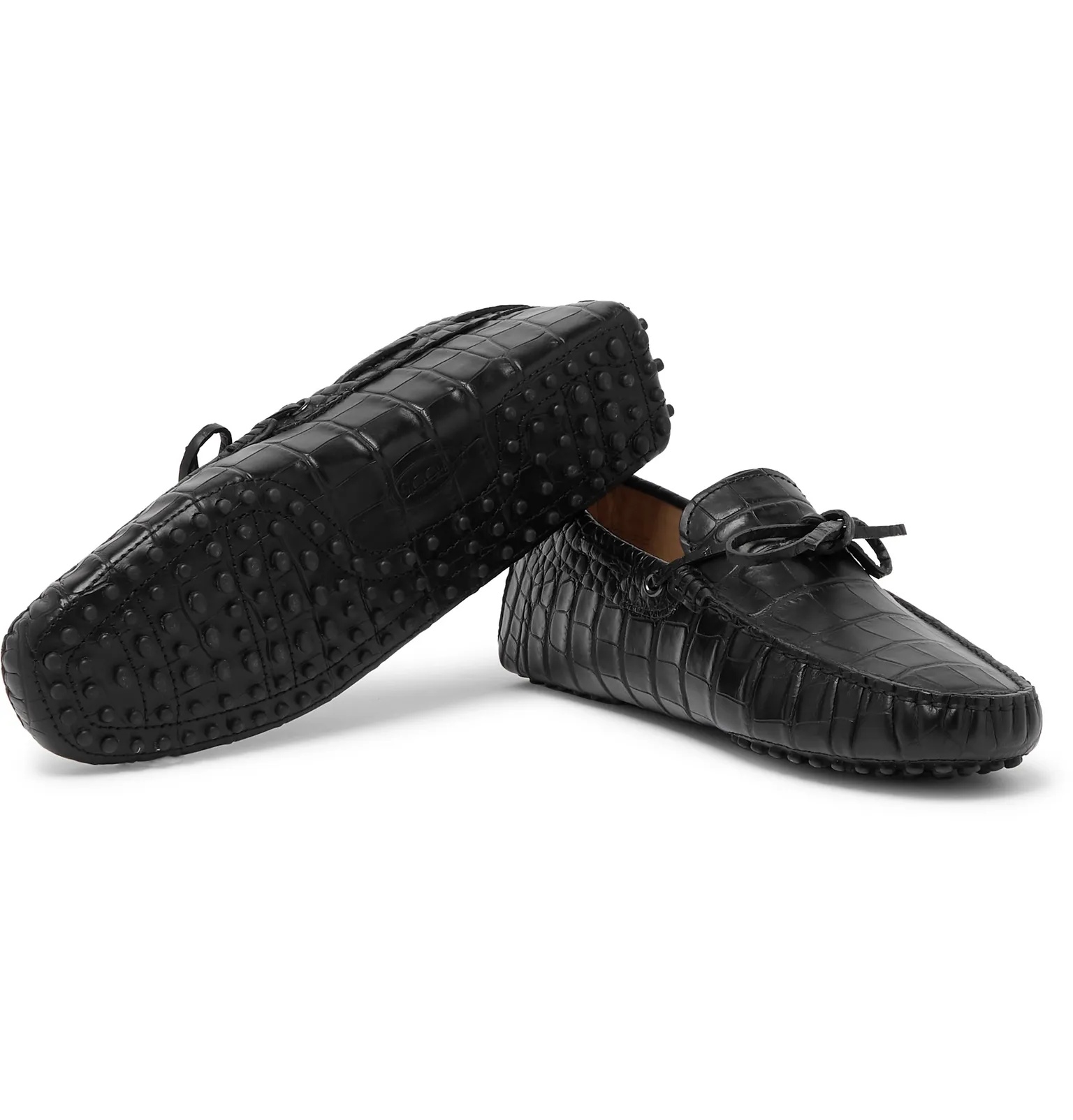 Gommino Croc-Effect Leather Driving Shoes - 3