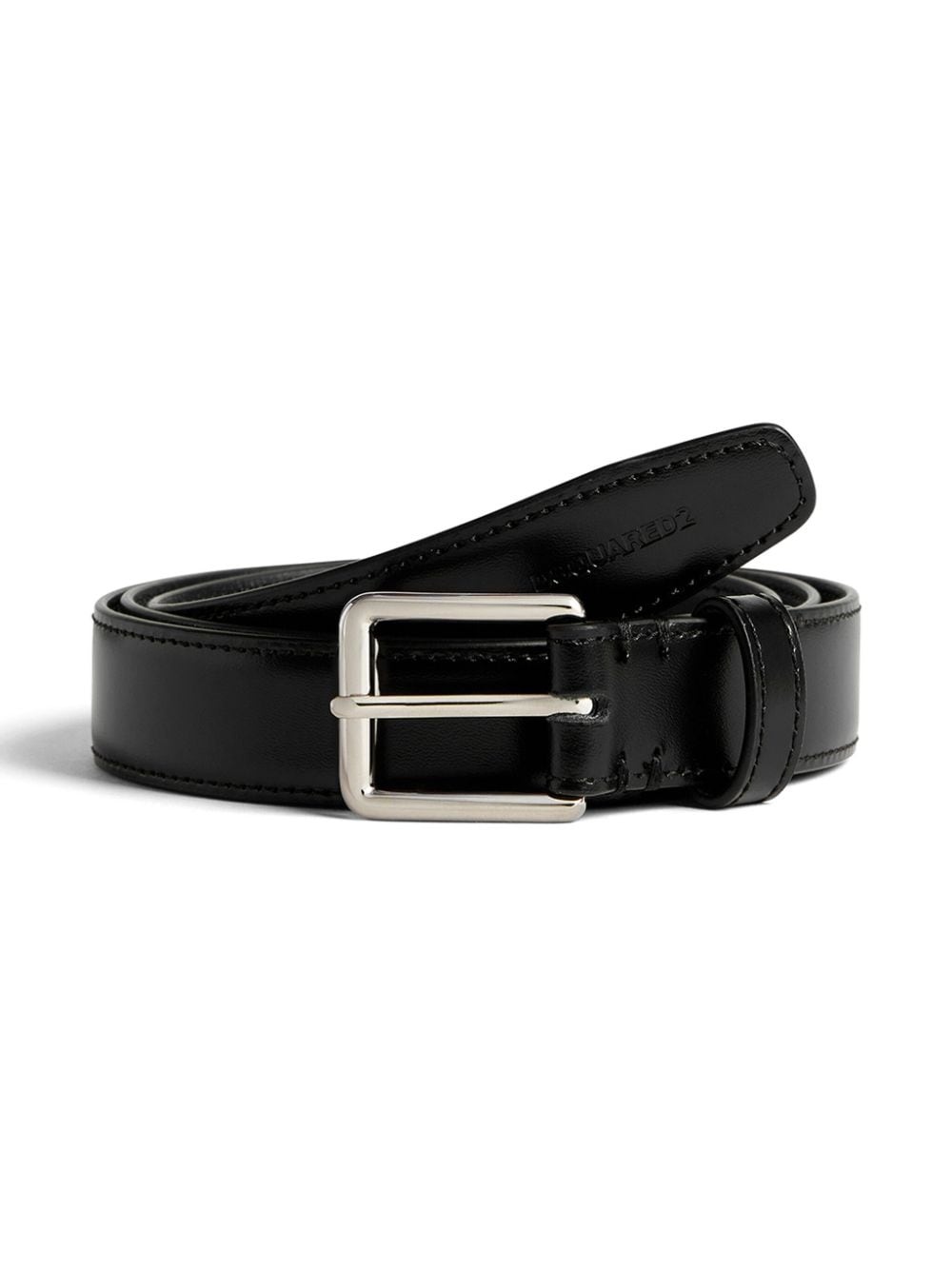 logo-debossed leather belt - 3