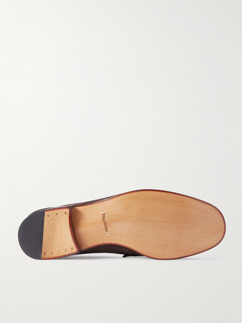 TOM FORD York Suede Penny Loafers Brown outlook