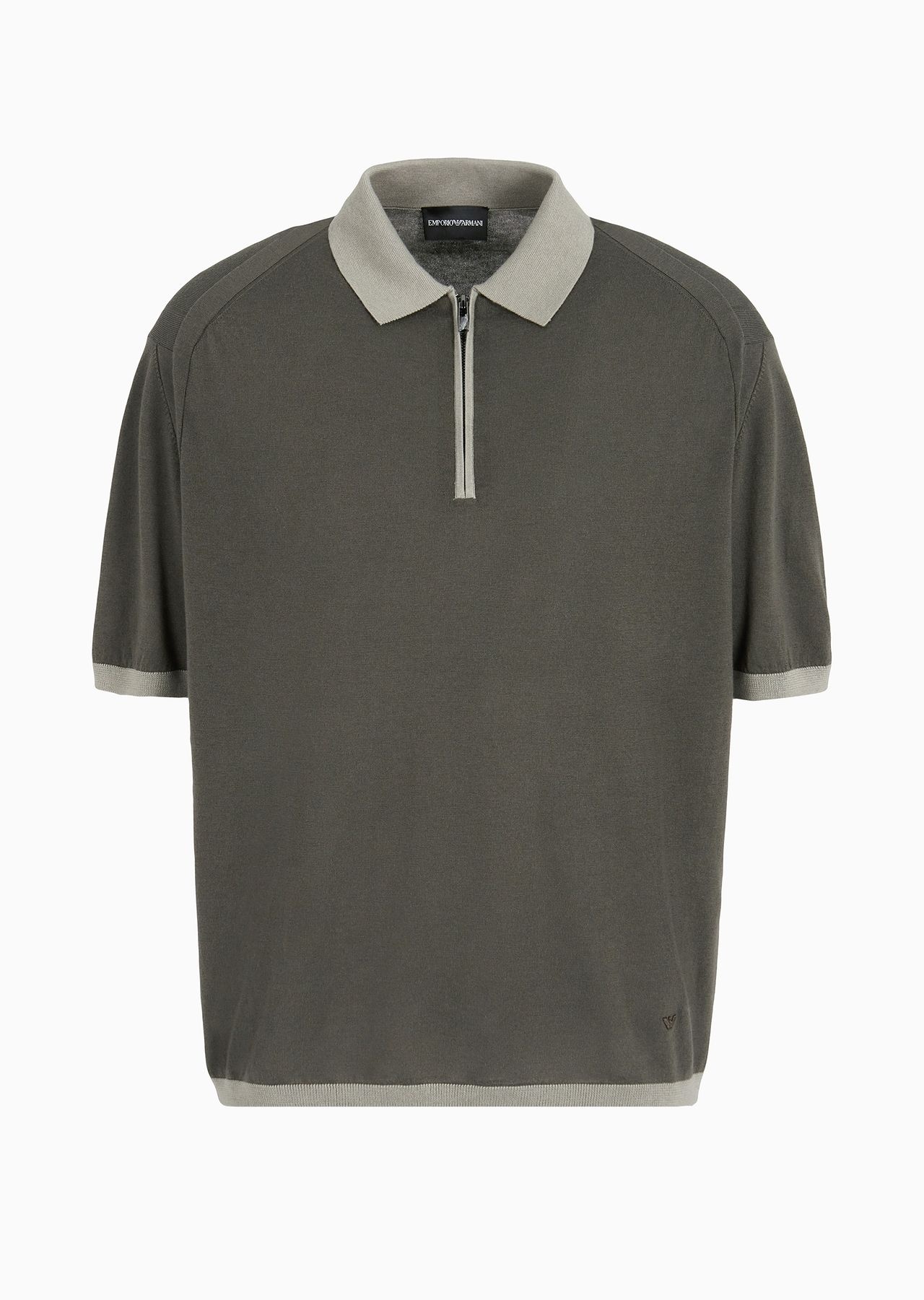 ASV Lyocell blend and virgin wool zip-up polo-shirt collar jumper - 1