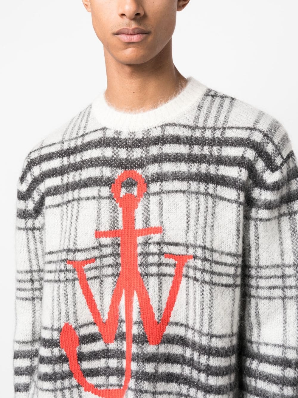 LOGO-INTARSIA TARTAN JUMPER - 5