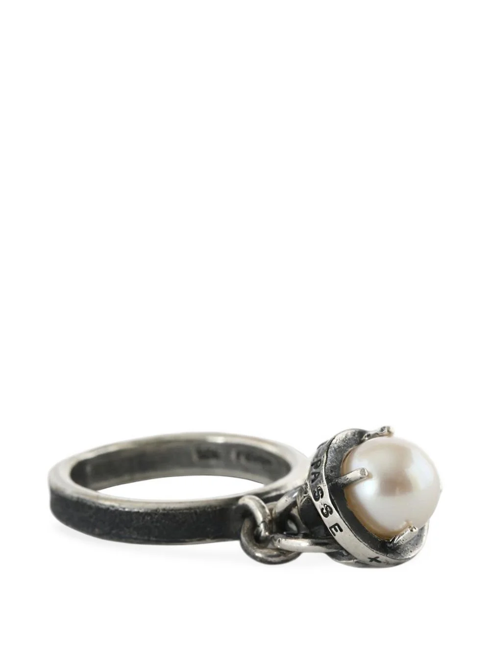 pearl-embellished charm ring - 1