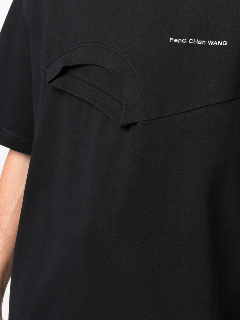 layered embroidered logo T-shirt 5