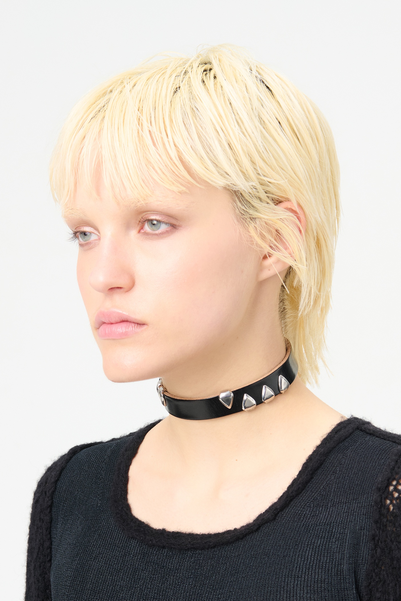 Claw Choker Black Bridle Leather - 4